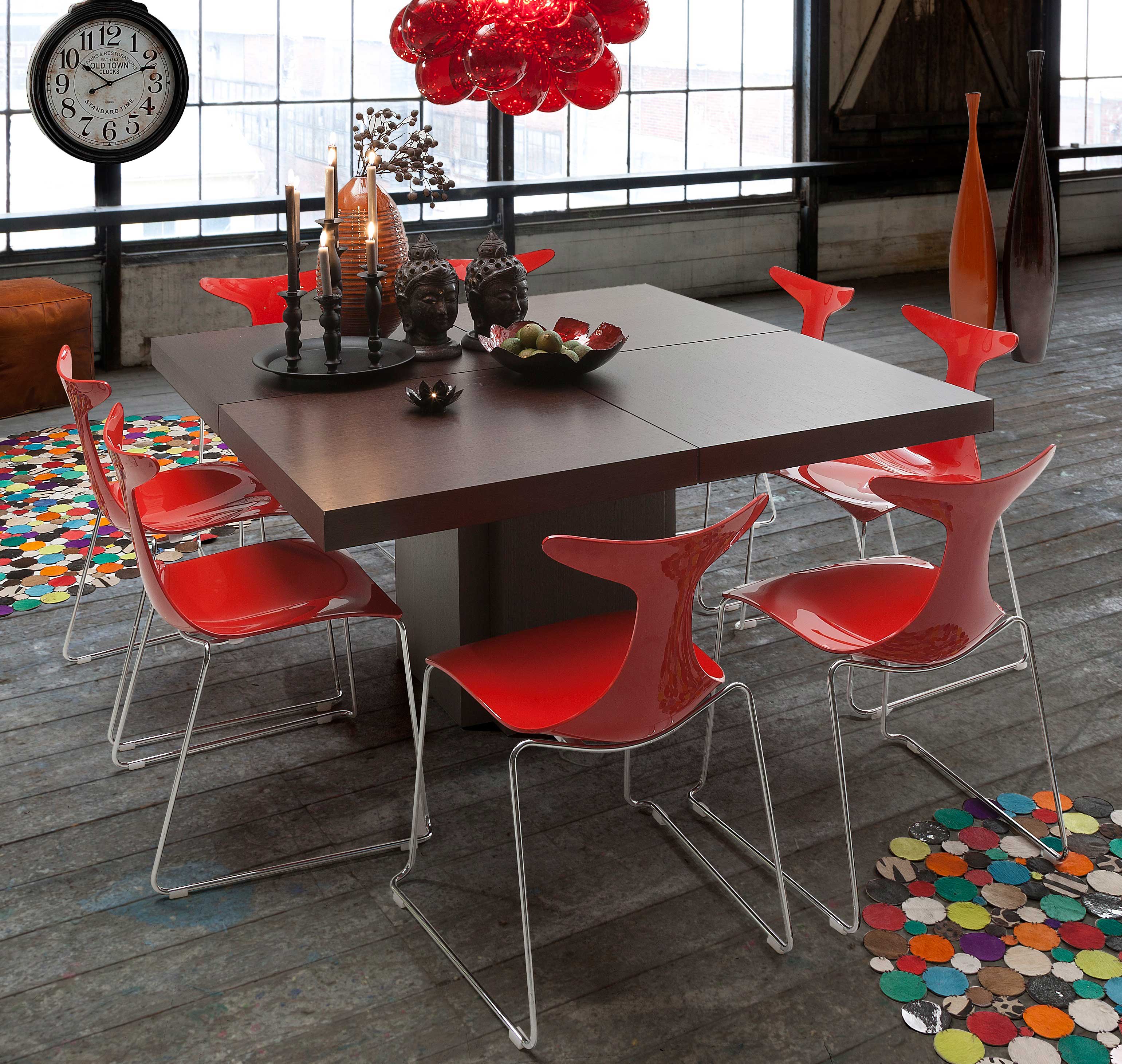 Table à manger Mundus 130 x 130 cm - placage chocolat - Image 4