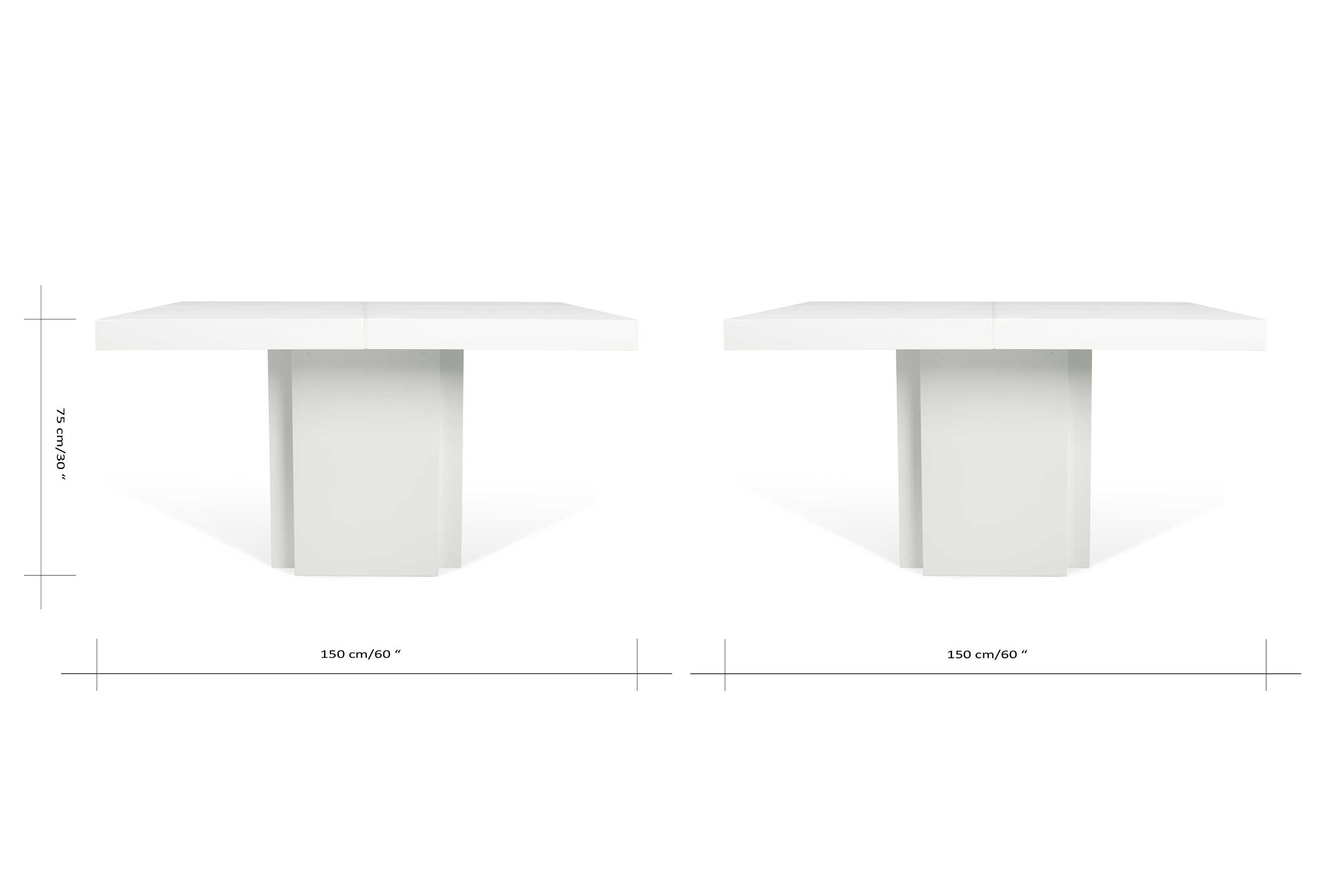 Table à manger Mundus 150 x 150 cm - blanc brillant - Image 4