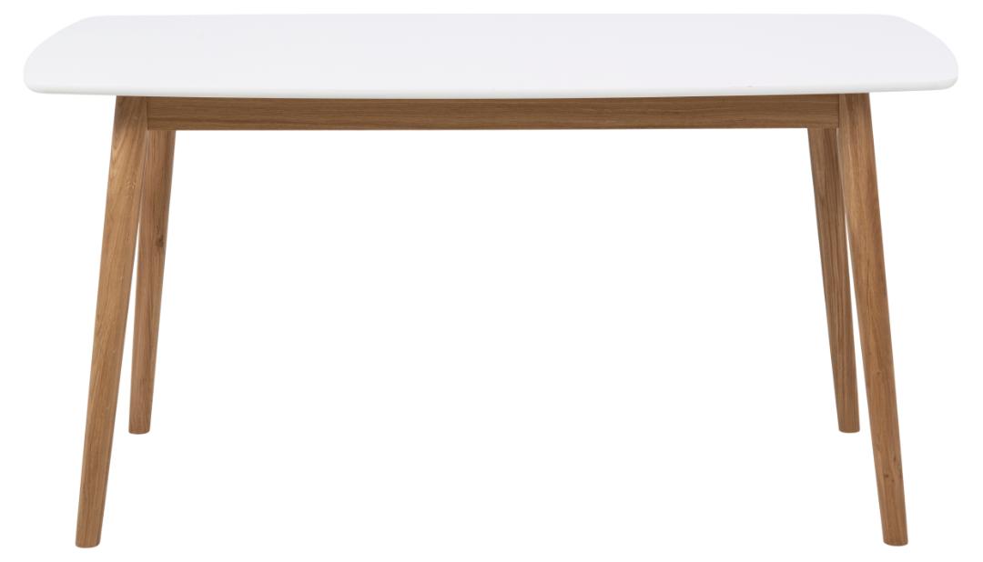 Table à manger Nalini 180x90cm, blanc/ chêne clair - Image 11