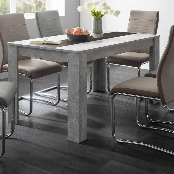Table à manger Niklas 138x80cm - aspect béton