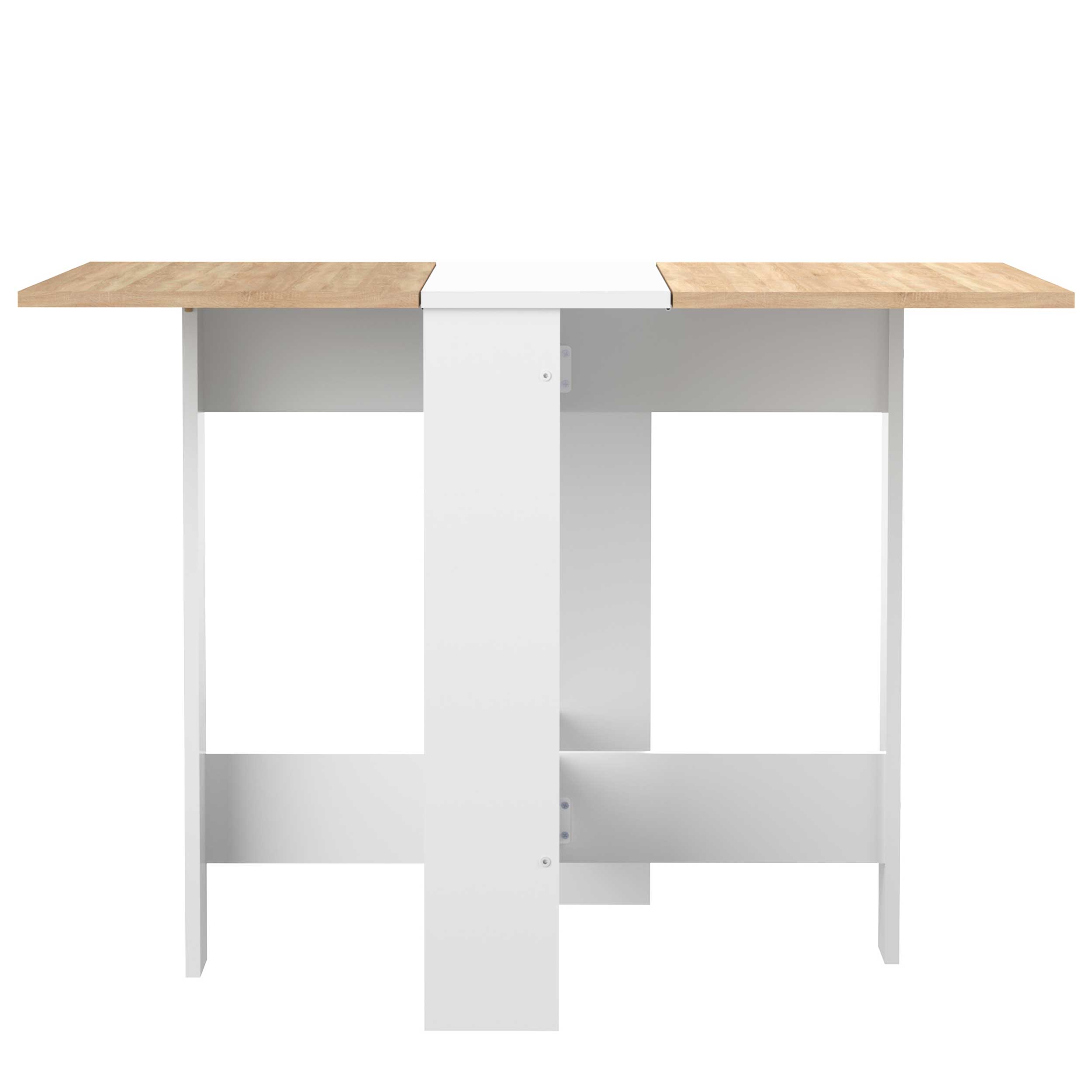 Table à manger pliable Papillon 103 cm - blanc/chêne - Image 12