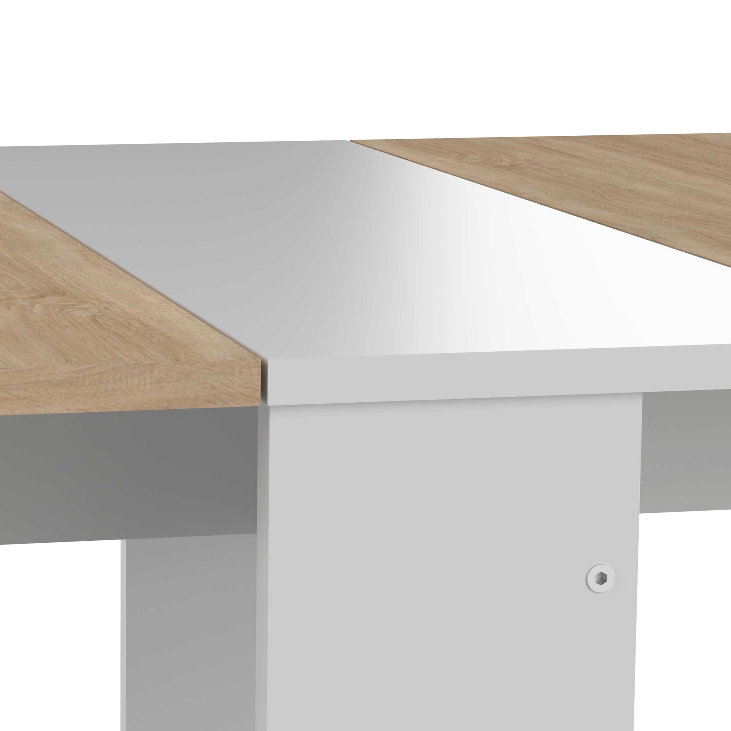 Table à manger pliable Papillon 103 cm - blanc/chêne - Image 4