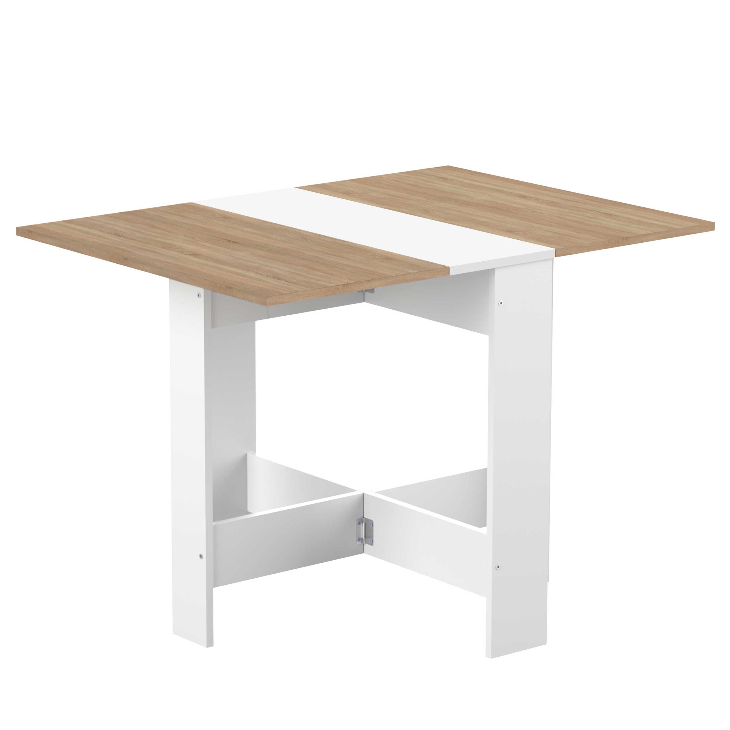 Table à manger pliable Papillon 103 cm - blanc/chêne - Image 5