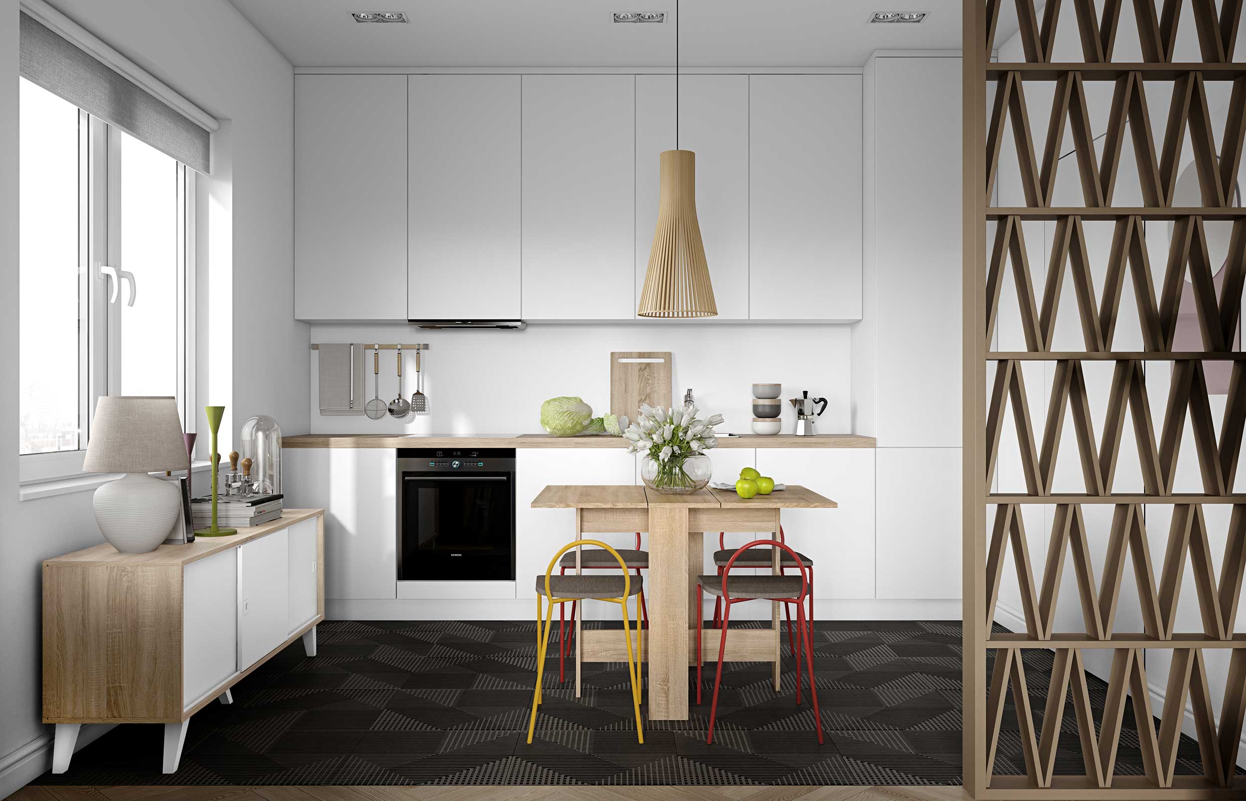 Table à manger pliable Papillon 103 cm - chêne - Image 9