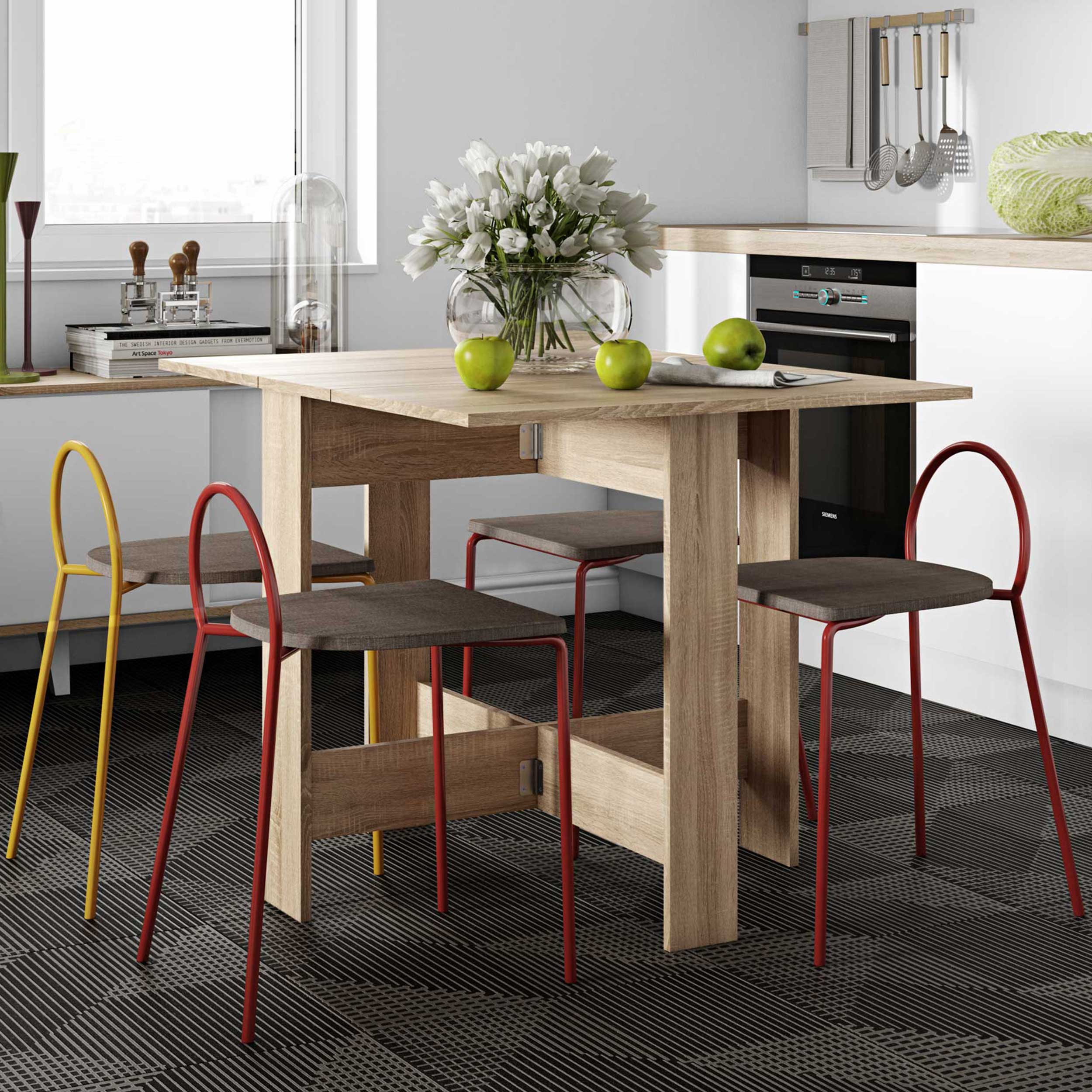 Table à manger pliable Papillon 103 cm - chêne