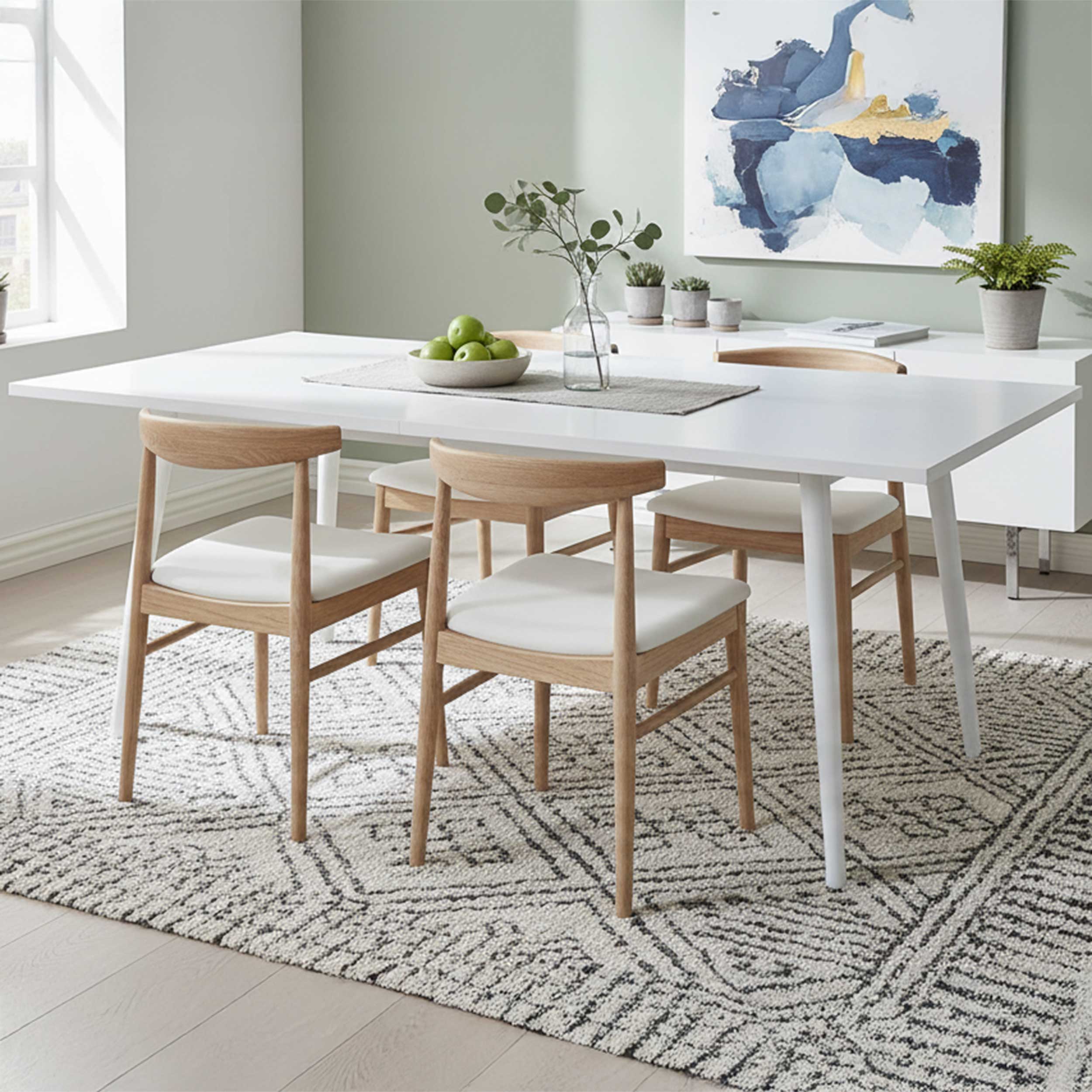 Table à manger Rinus 200 cm - blanc