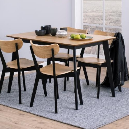 Table à manger Rover 120x80cm - chêne/noir - Image 1