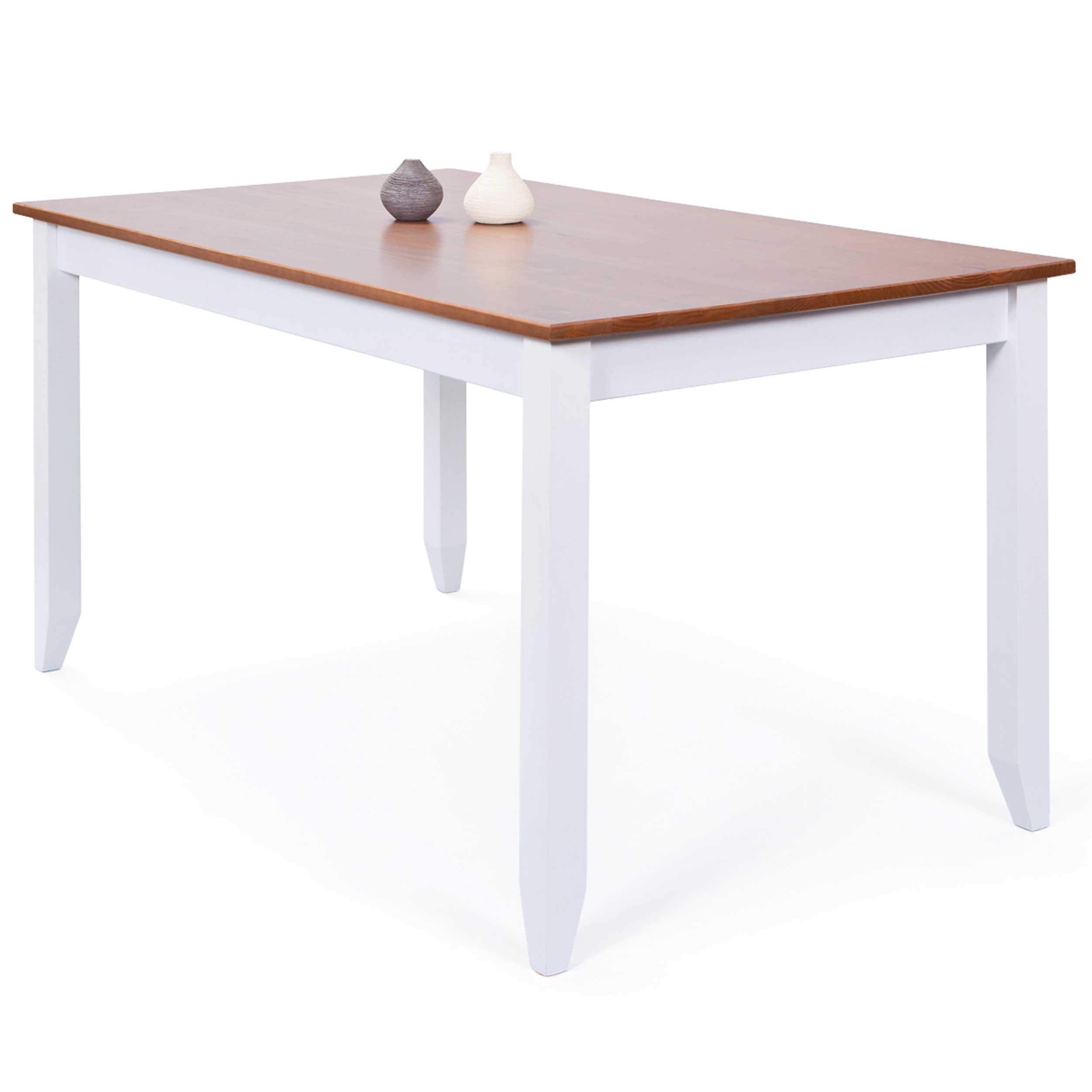 Table à manger Westerland 160x90cm rurale - blanc/brun - Image 7