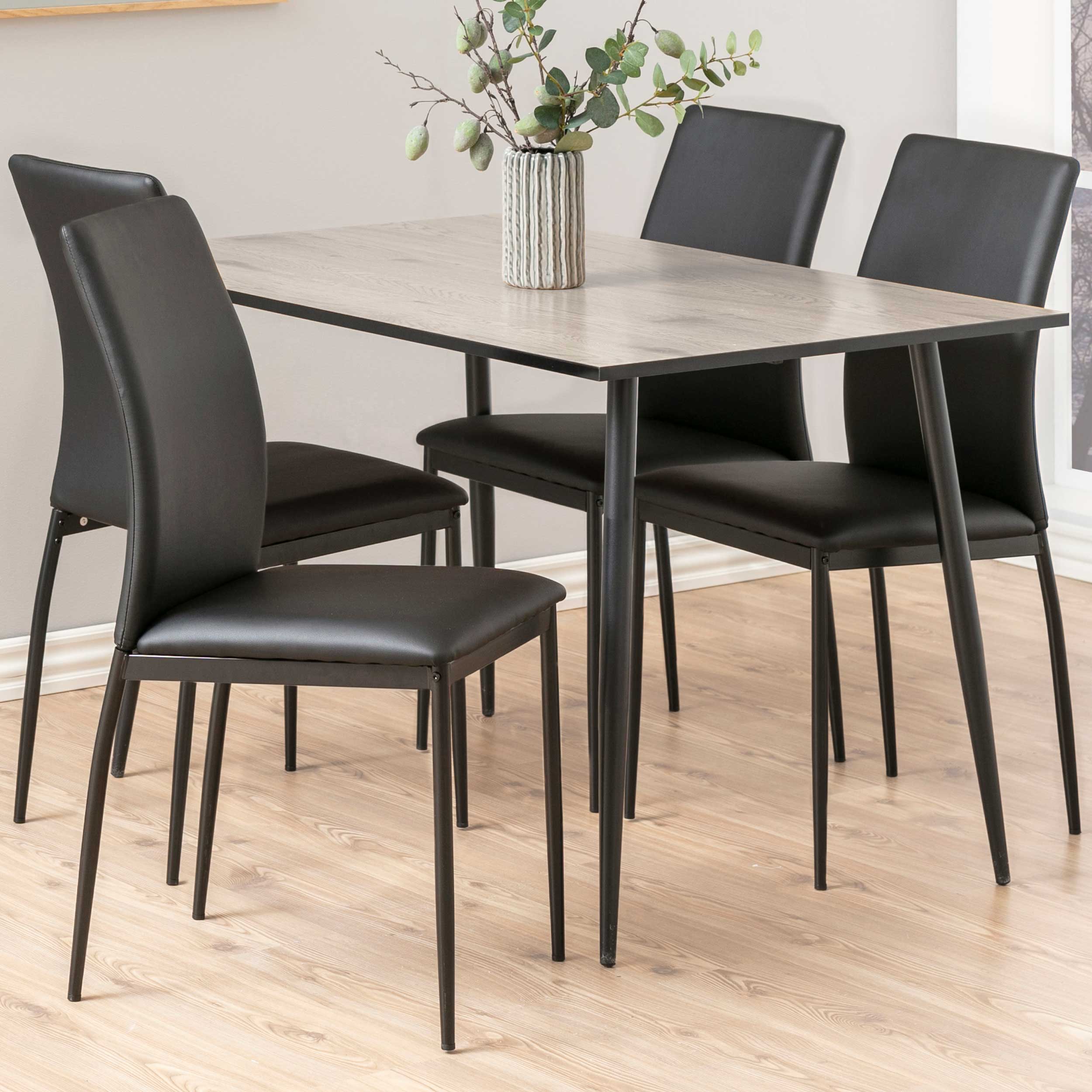 Table à manger Wilhelm 120x80 - chêne sauvage/noir - Image 1