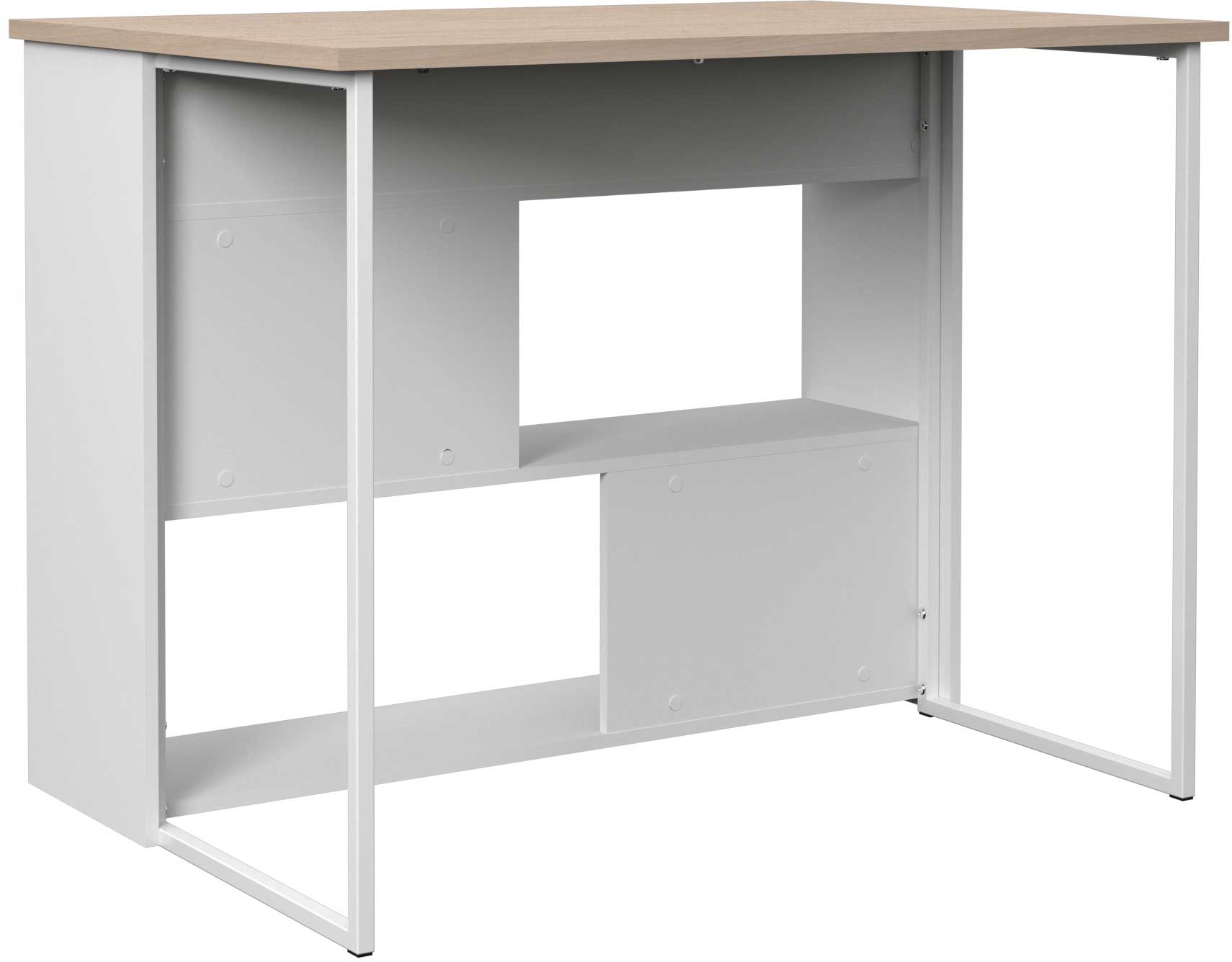 Table bar & ilôt de cuisine Slam 116cm - blanc/chêne - Image 2