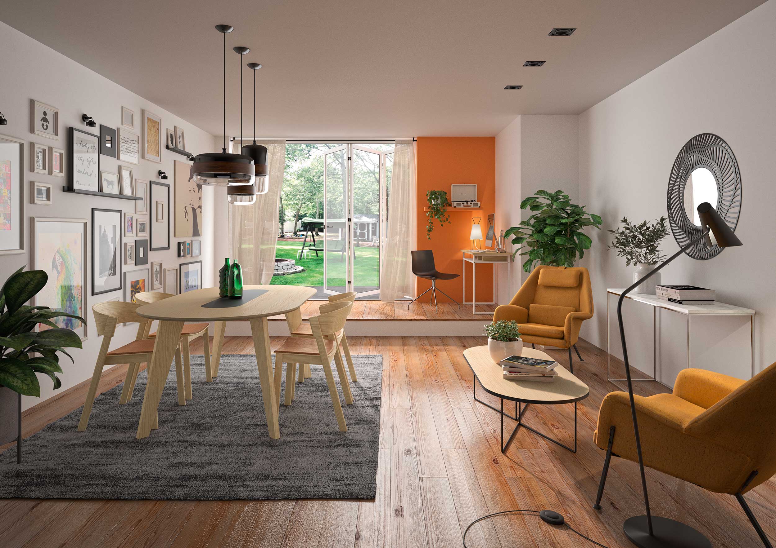 Table basse Adil 136cm - chêne/noir - Image 4