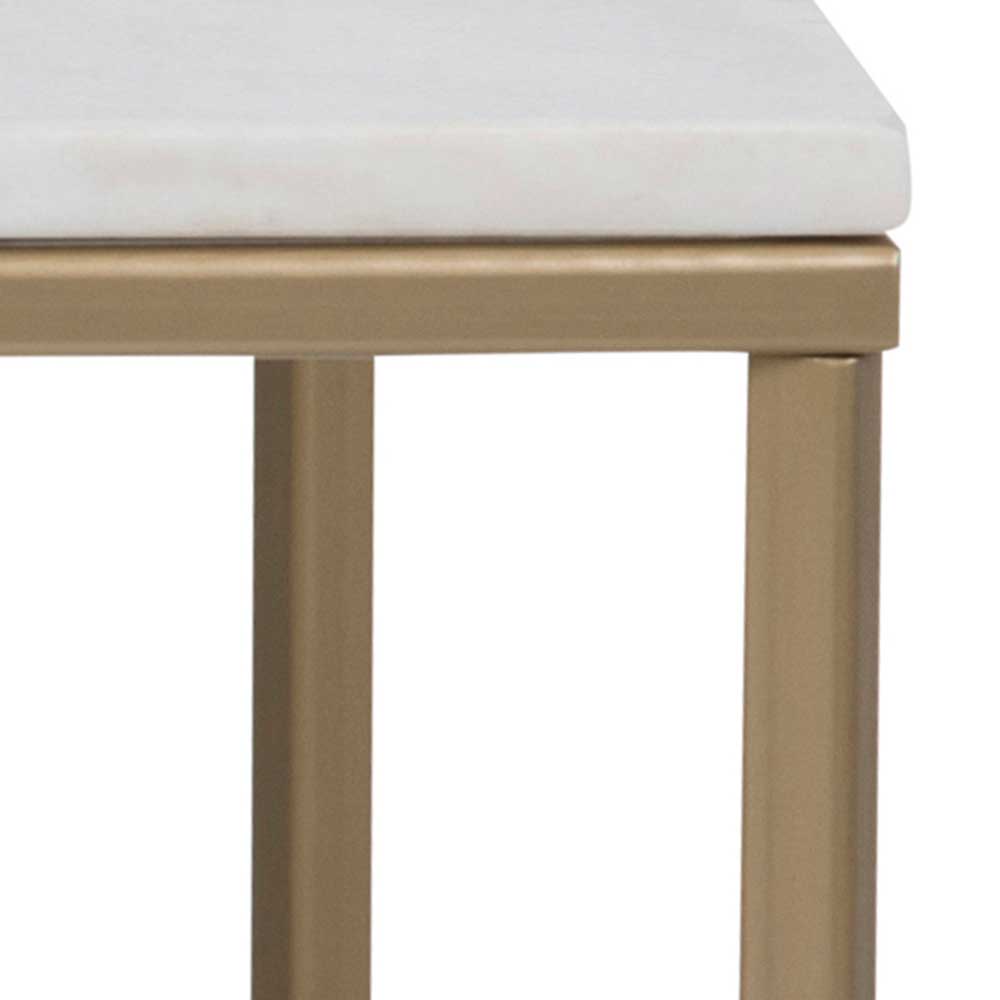 Table basse Alisma 120x60cm - marbre blanc/ doré - Image 3