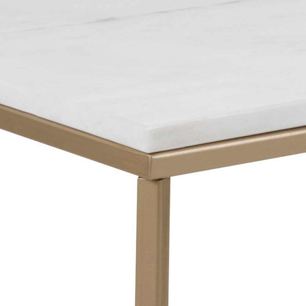 Table basse Alisma 120x60cm - marbre blanc/ doré - Image 4