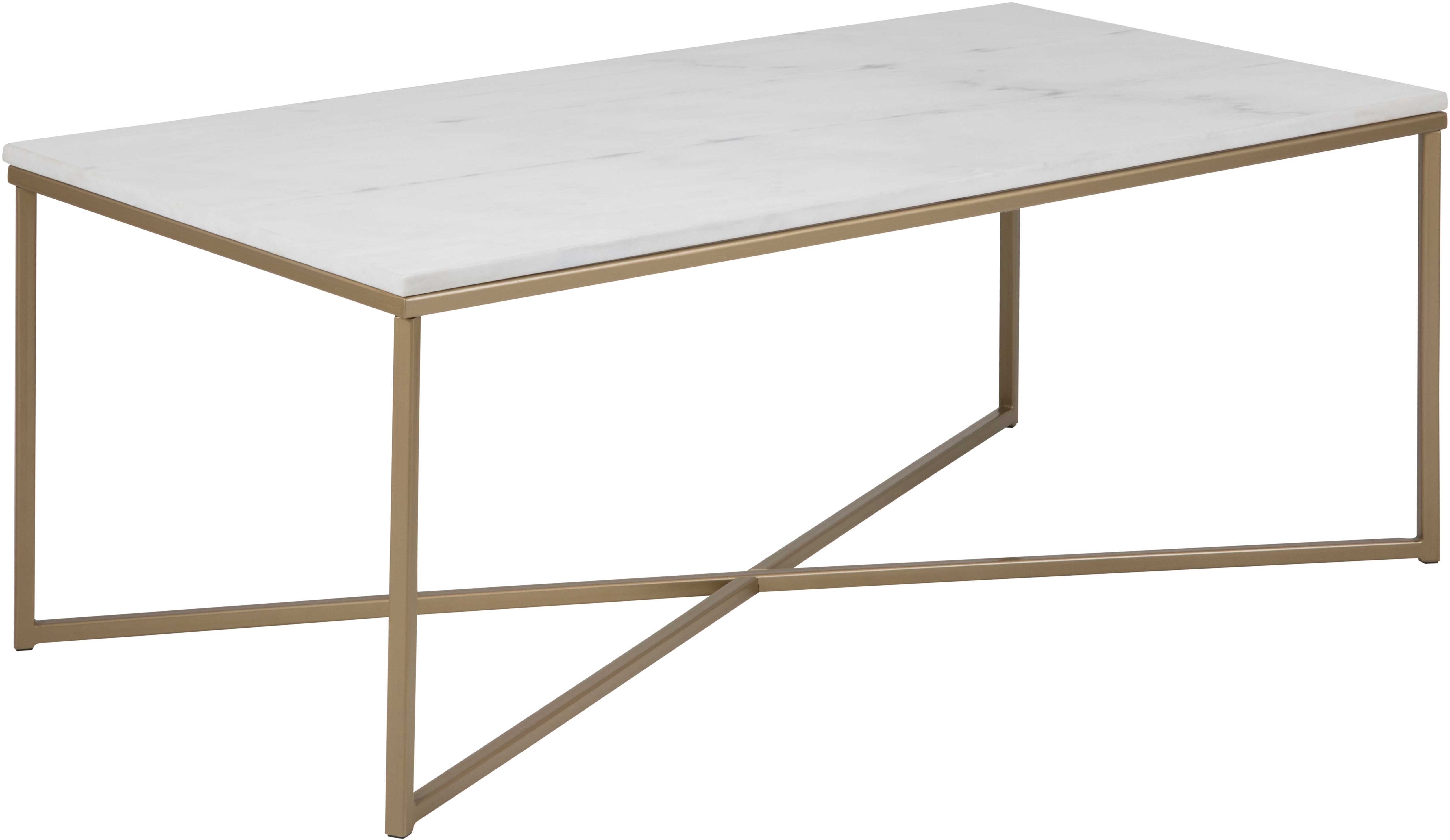 Table basse Alisma 120x60cm - marbre blanc/ doré - Image 8