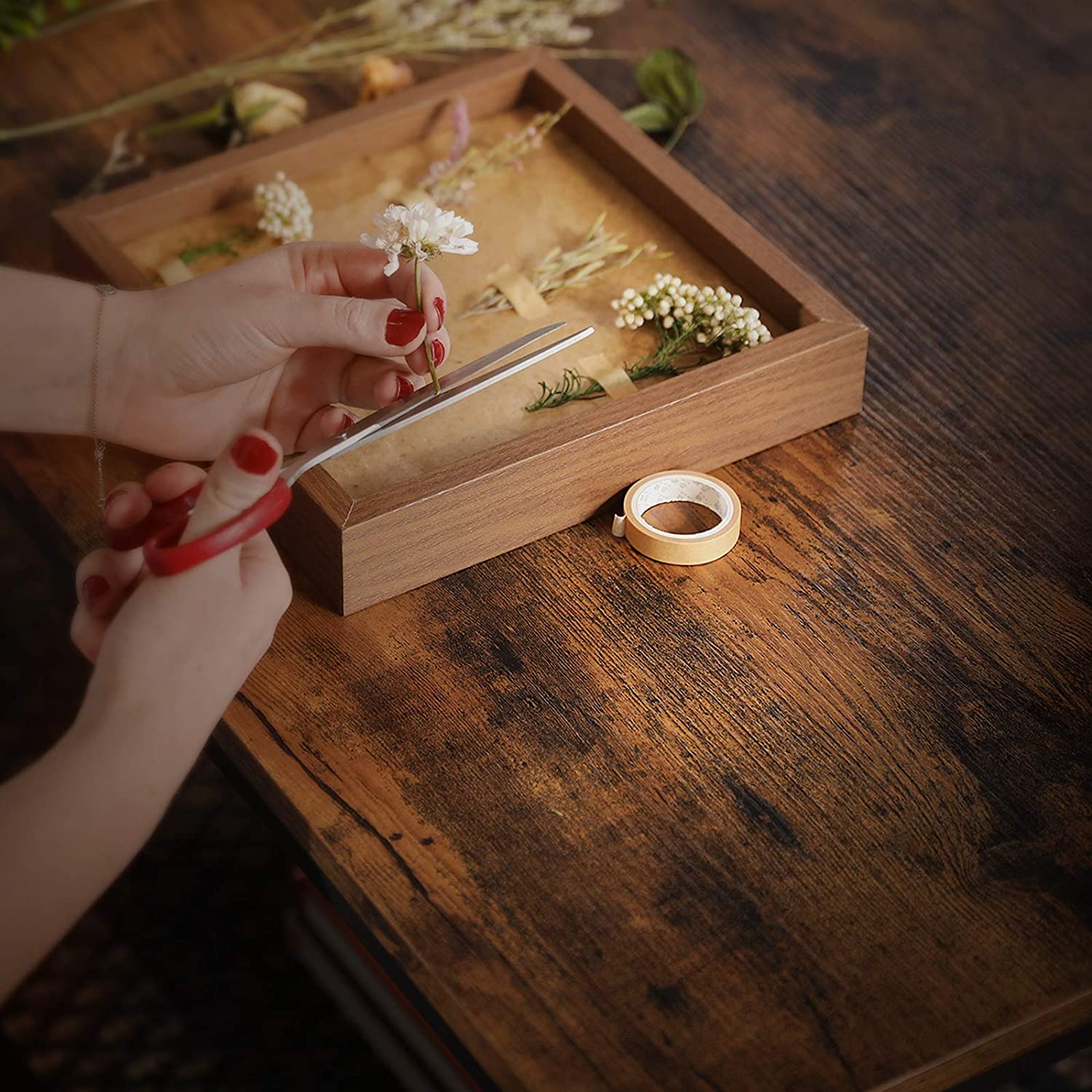 Table basse Bill 106x60 1 tablette - brun rustique/noir - Image 3