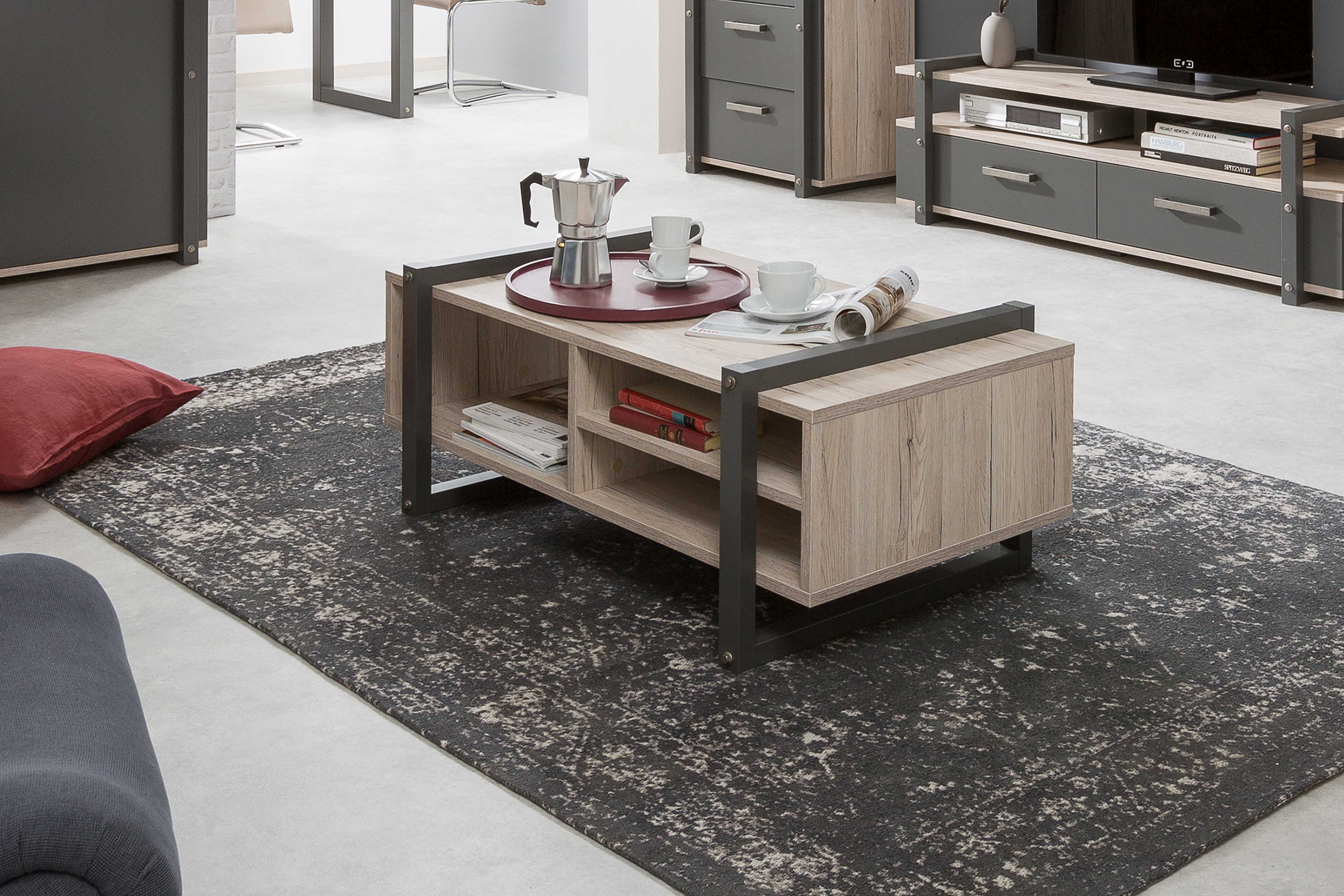 Table basse Brooklyn 100x60 industriel - chêne - Image 3