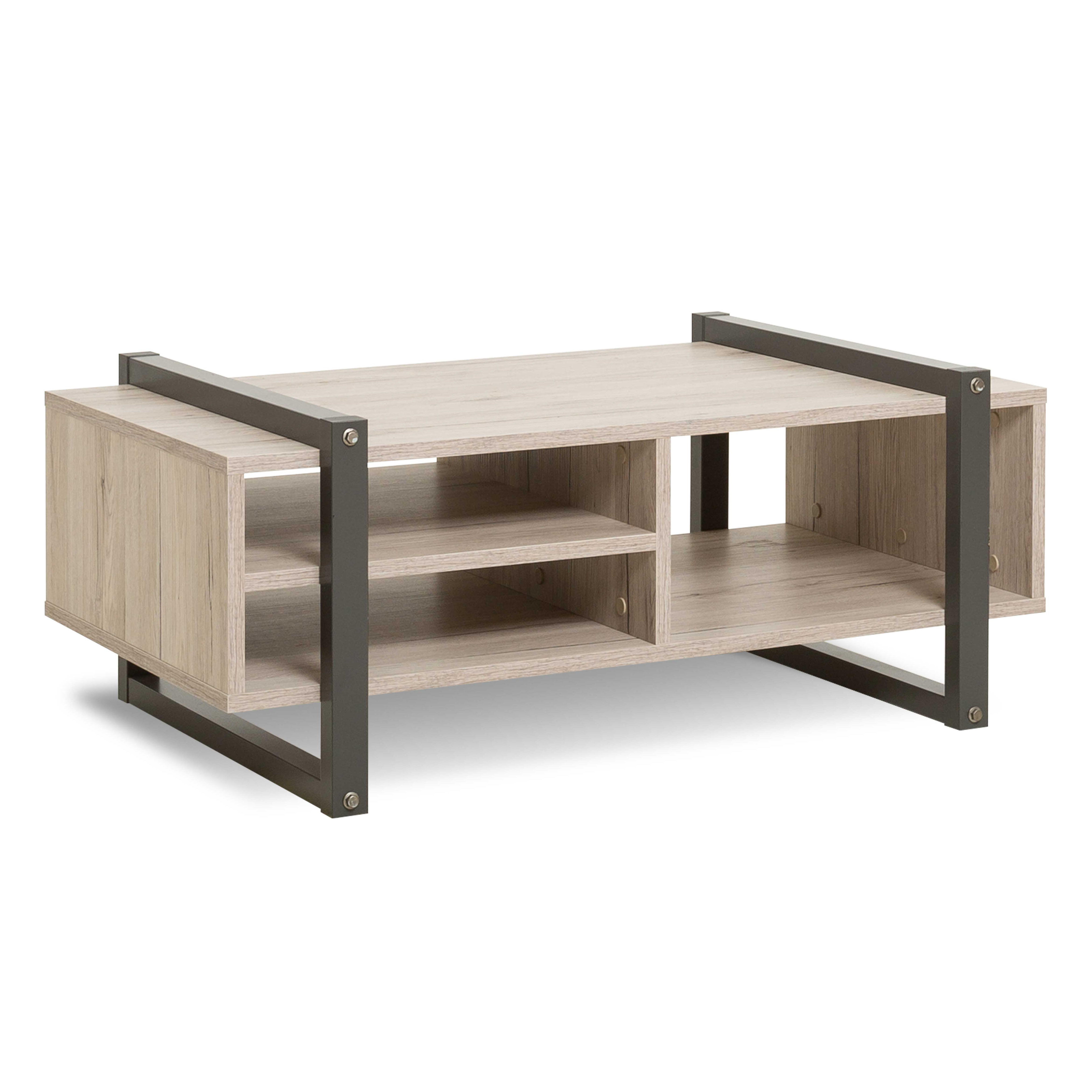 Table basse Brooklyn 100x60 industriel - chêne