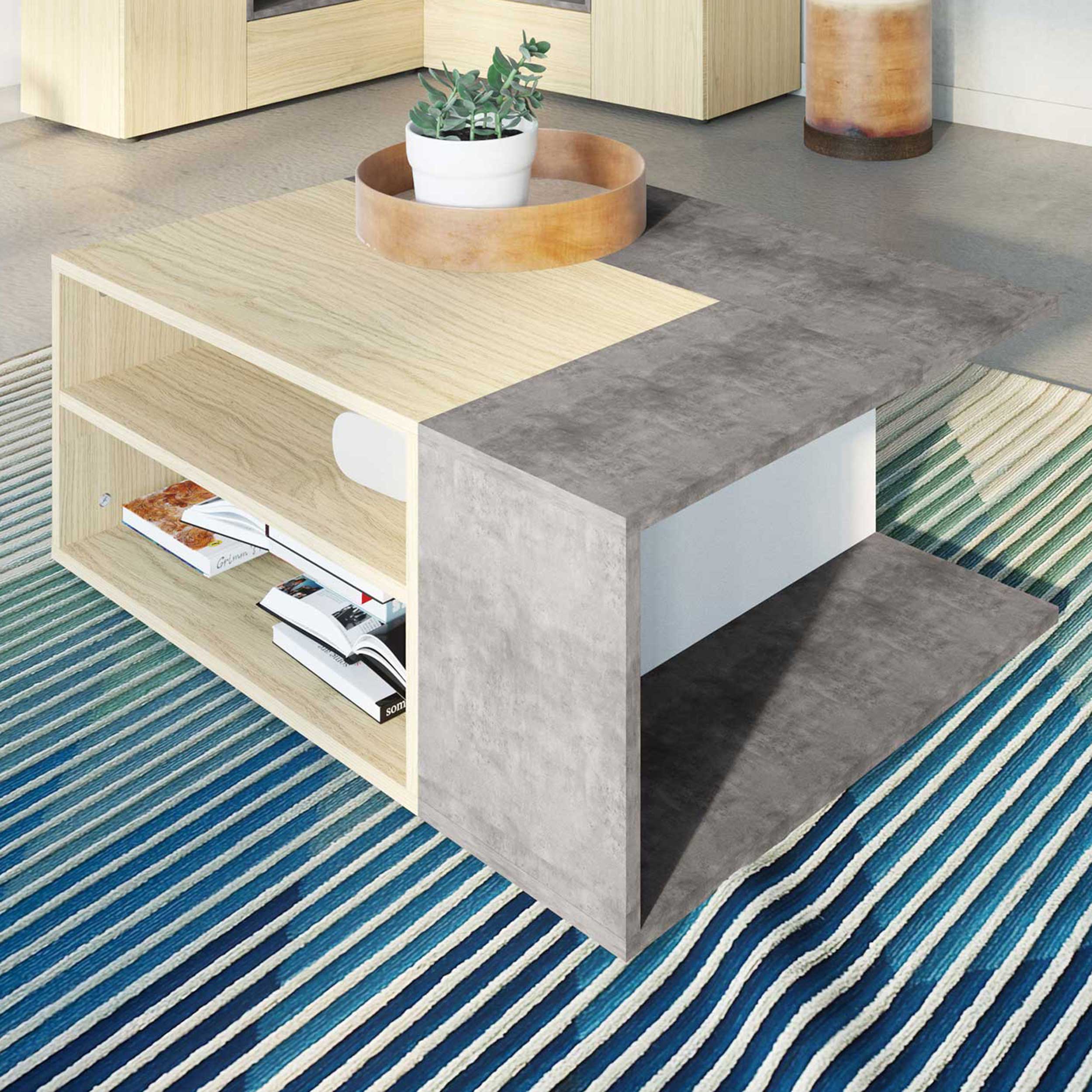 Table basse Cleo - béton/chêne - Image 1