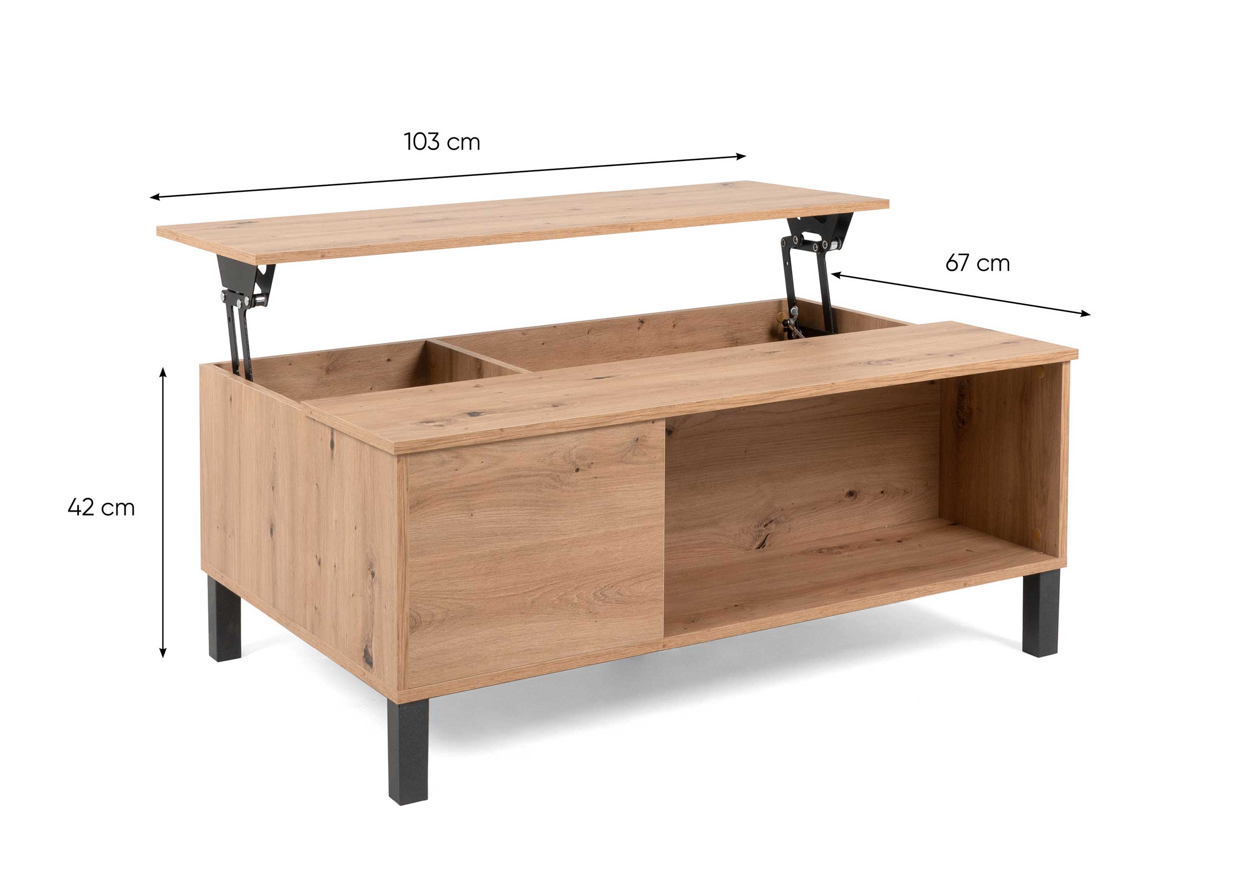 Table basse Comas 103x67 avec 1 porte - chêne - Image 6