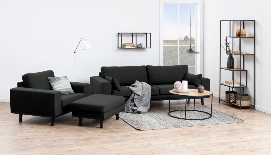 Table basse Dover Ø80 - noir/chêne sauvage - Image 3