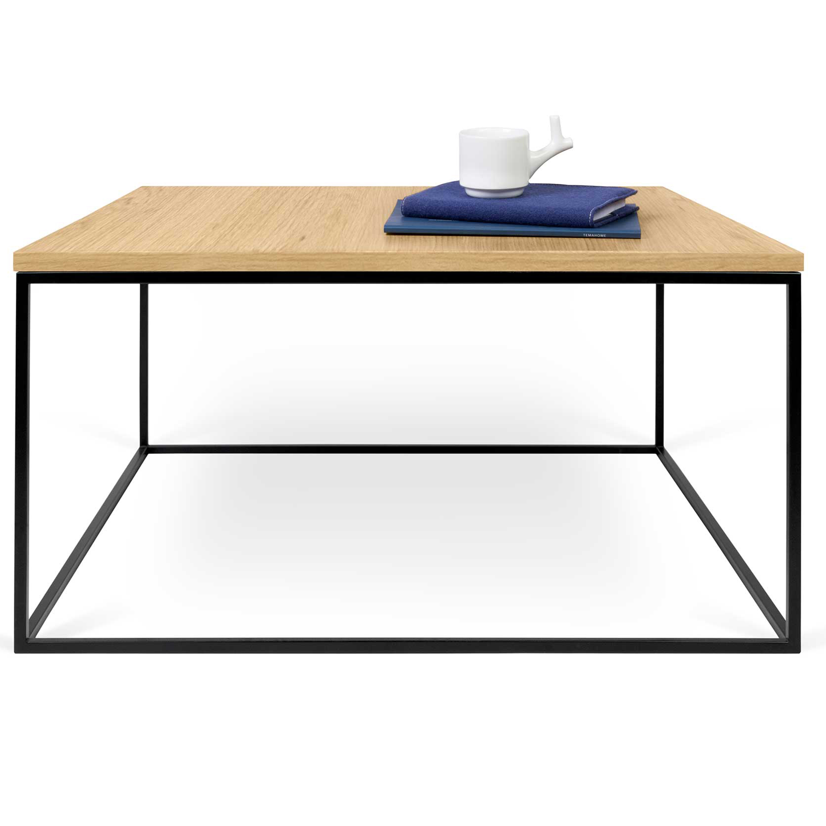 Table basse Gleam 75x75 - chêne/acier