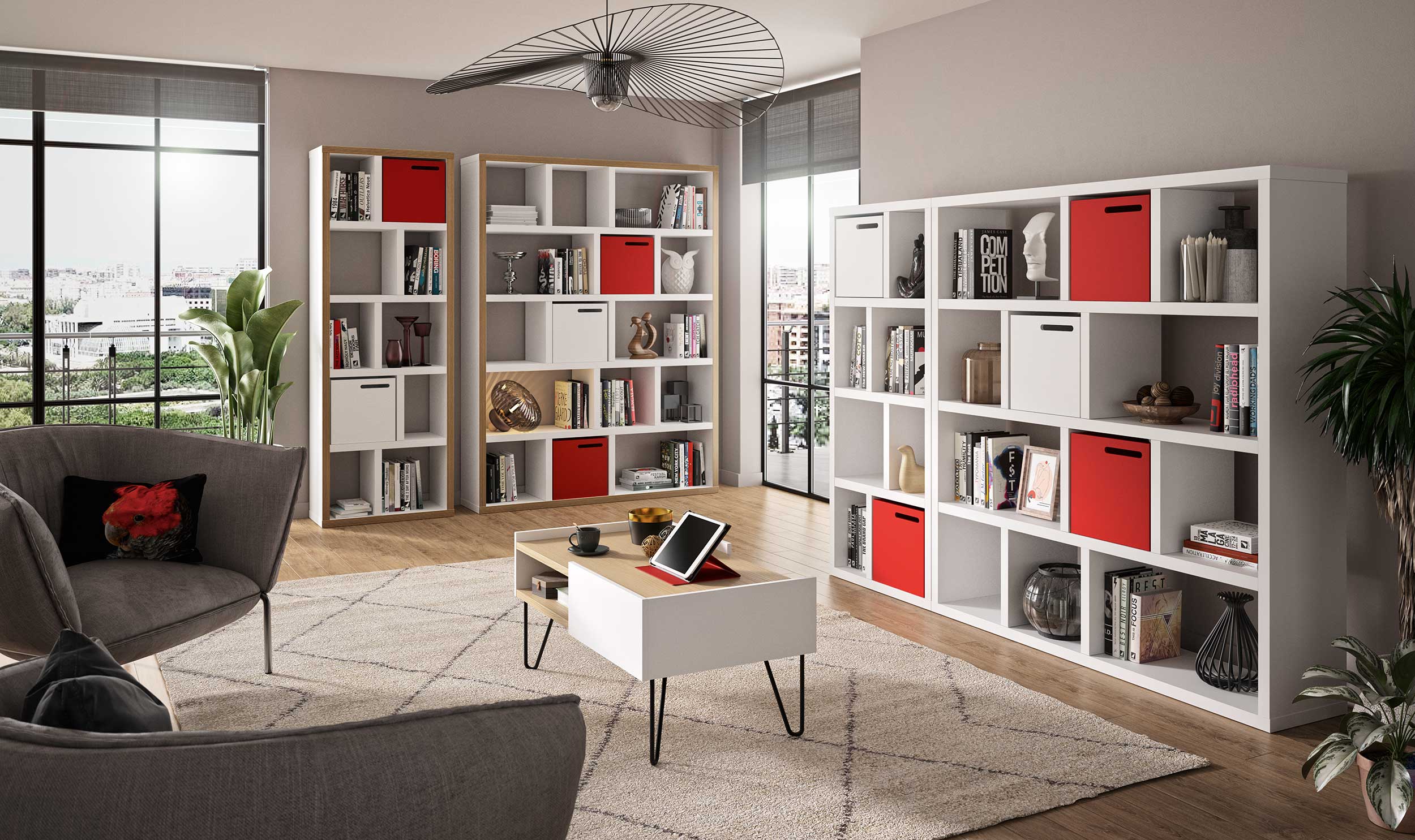 Table basse Nina 110cm - chêne/blanc - Image 4