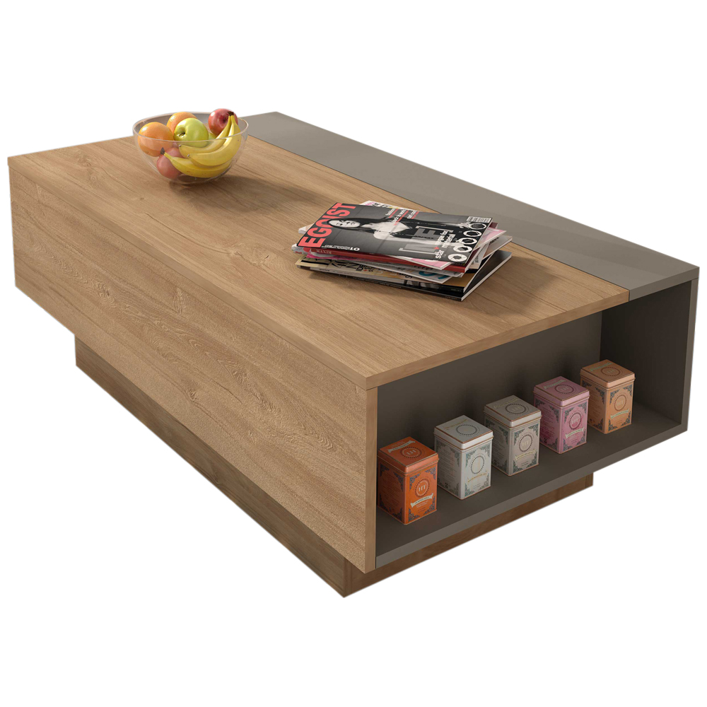 Table basse Nomi 110x57 avec plateau relevable - brun - Image 2