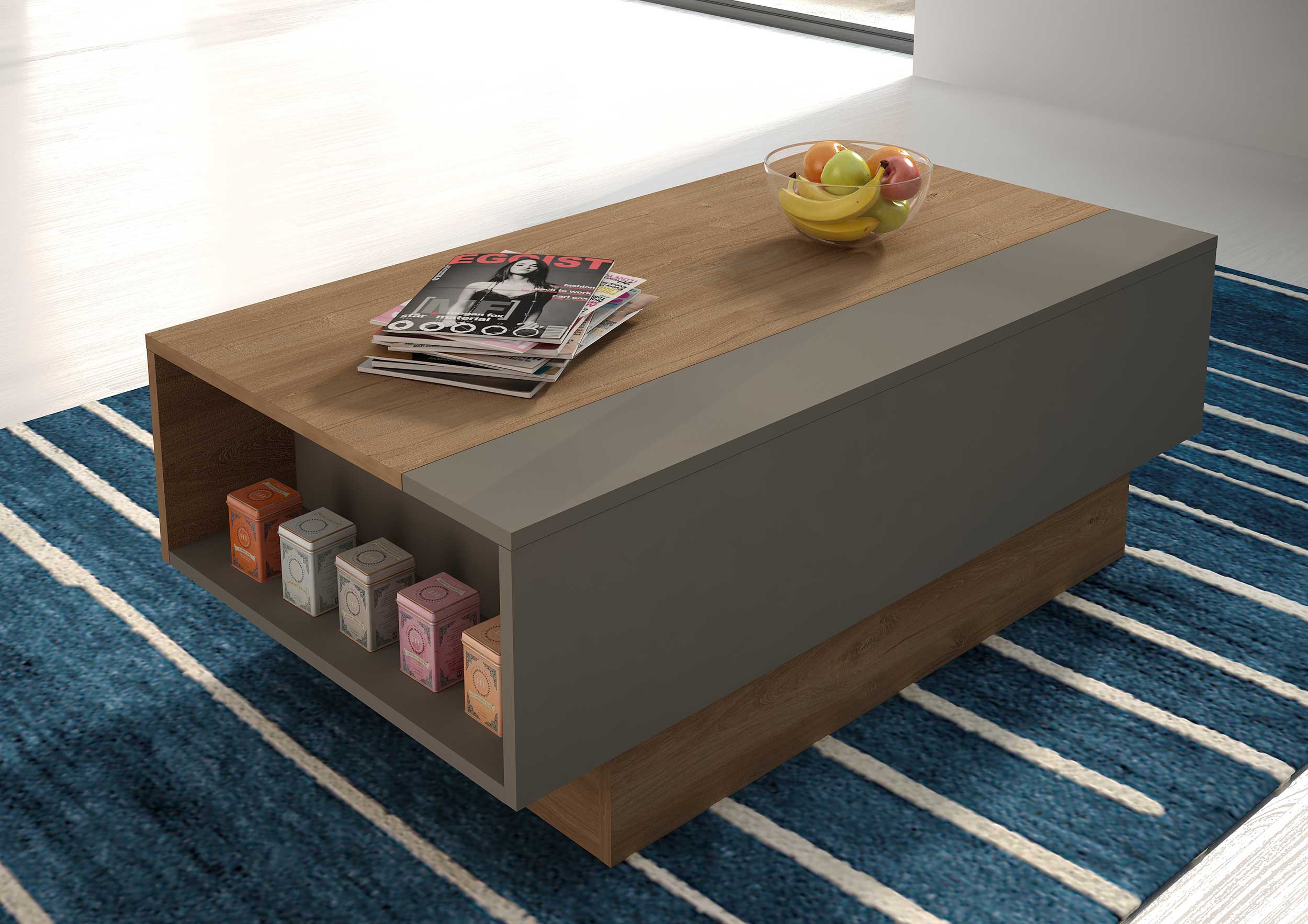 Table basse Nomi 110x57 avec plateau relevable - brun - Image 8