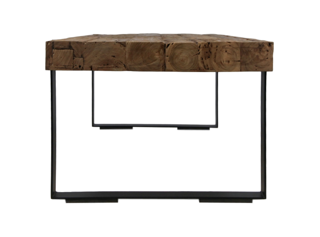 Table basse Norton 130x60 cm - teck/fer recyclé - Image 5