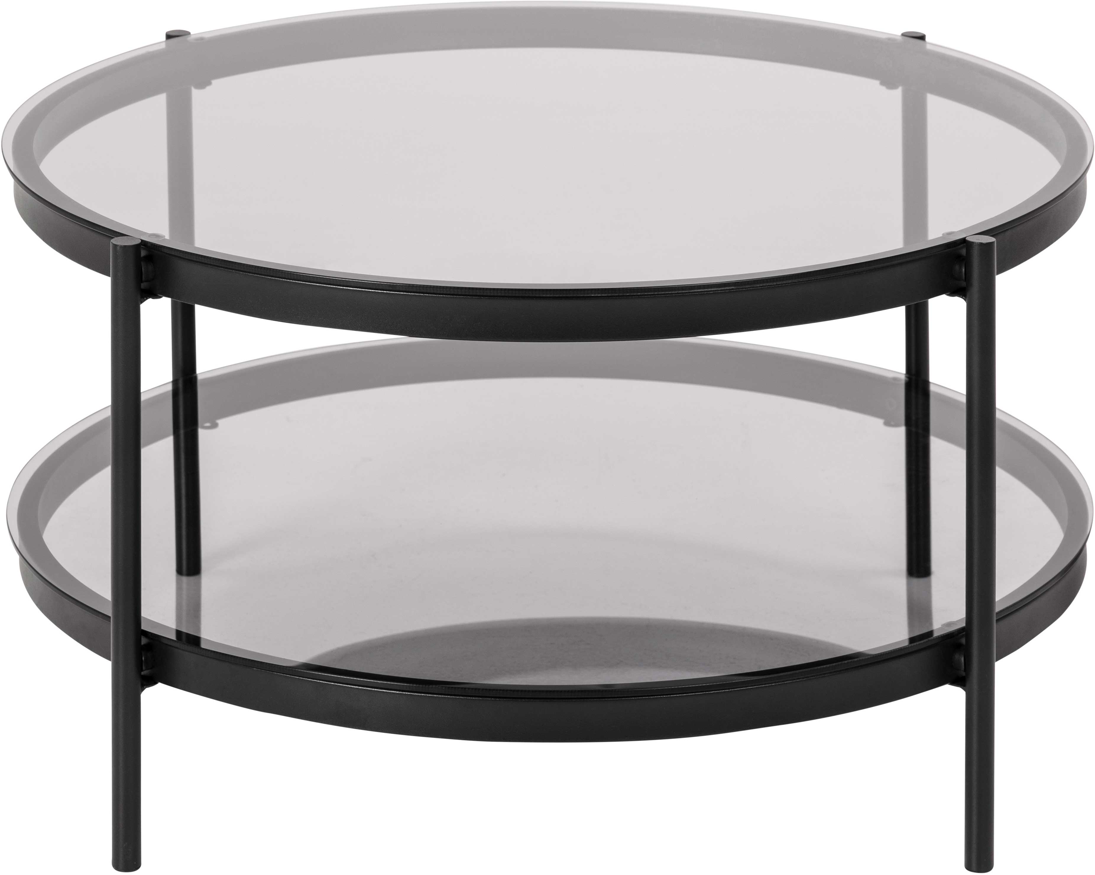 Table basse Paul avec plateau en verre ø75 - noir - Image 4