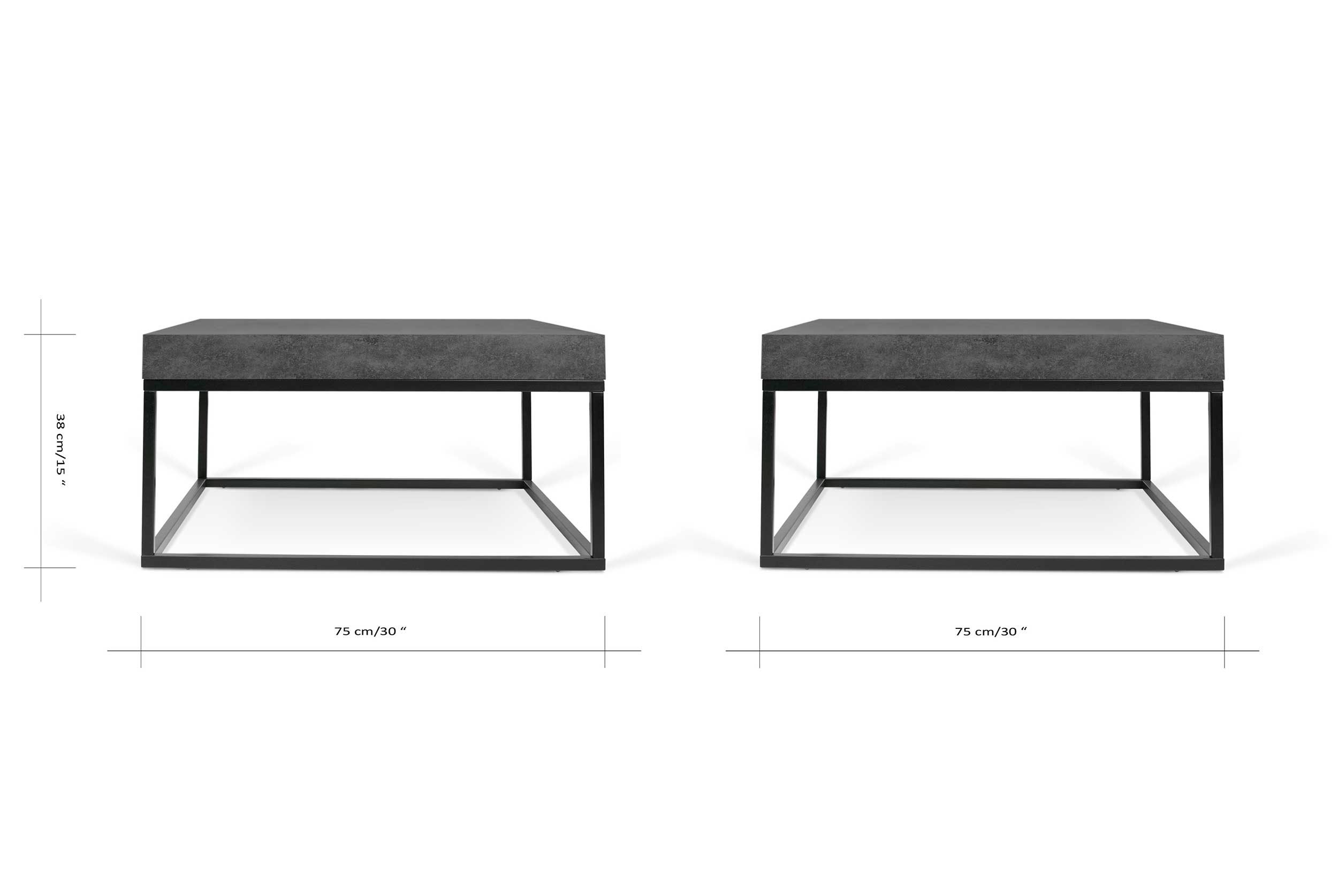 Table basse Petra 75x75 industriel - béton - Image 2