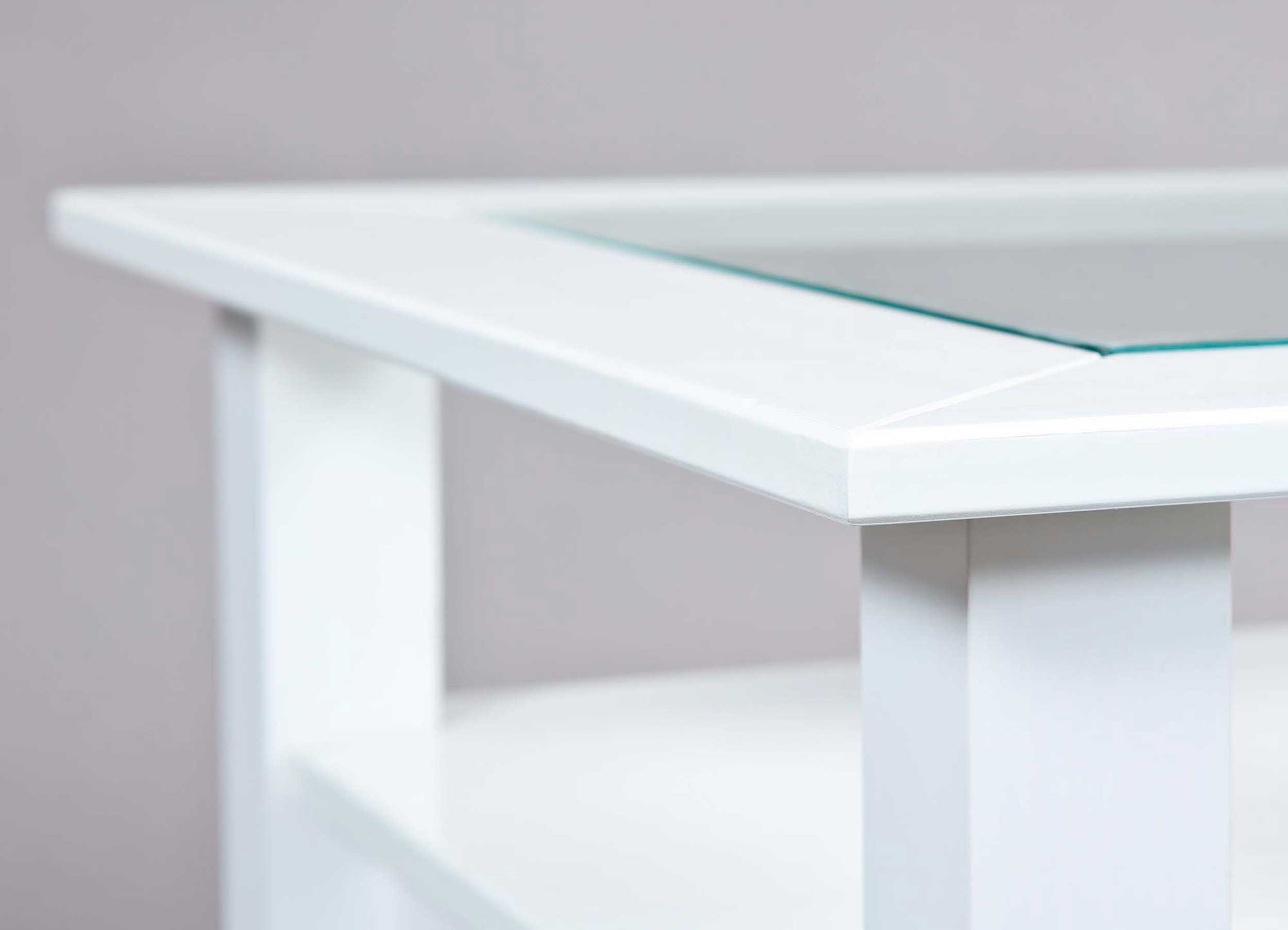 Table basse Provence 115x60 avec 2 tiroirs pin massif - blanc - Image 8