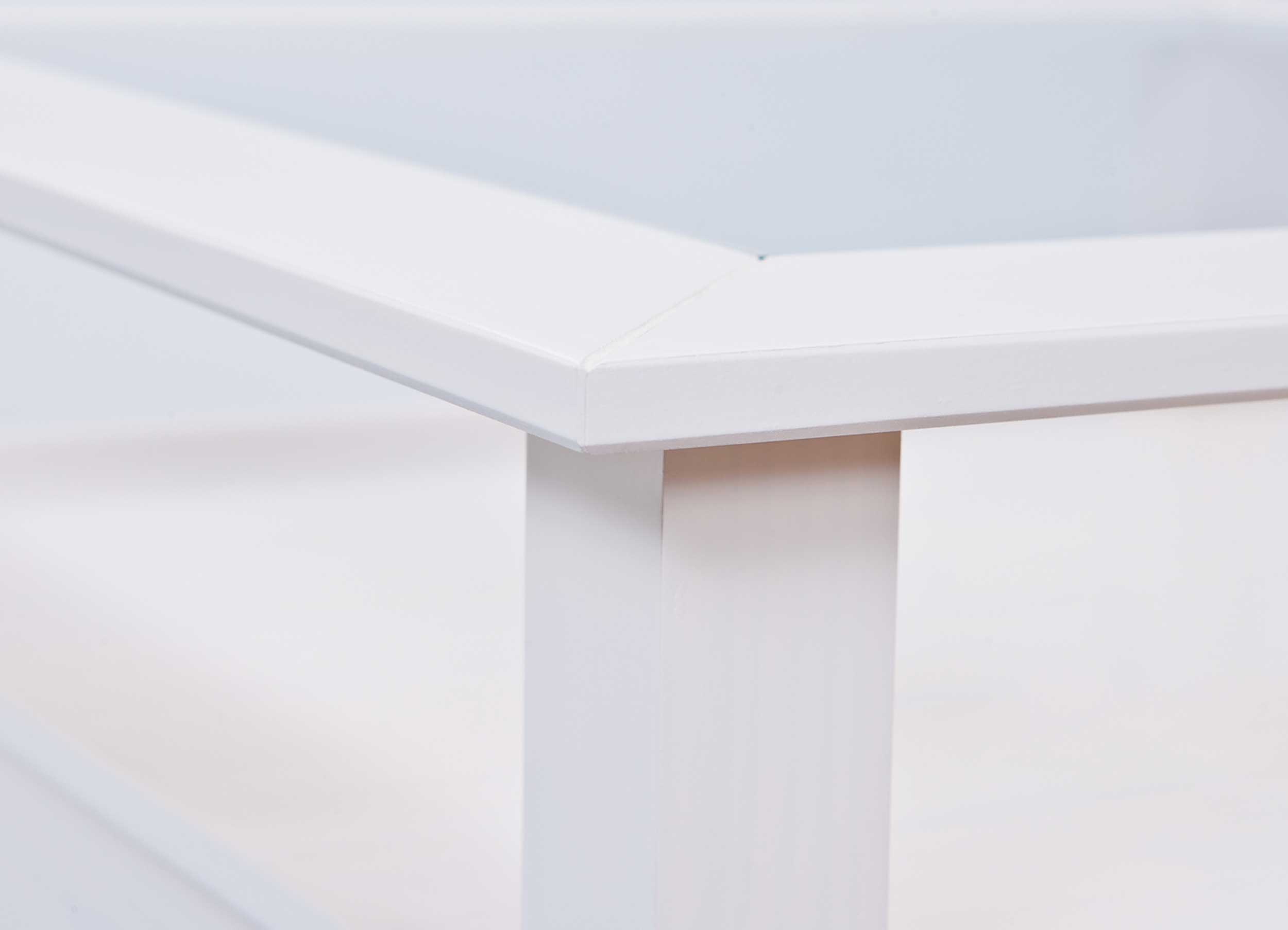 Table basse Provence 75x75 avec 1 tiroir pin massif - blanc - Image 5