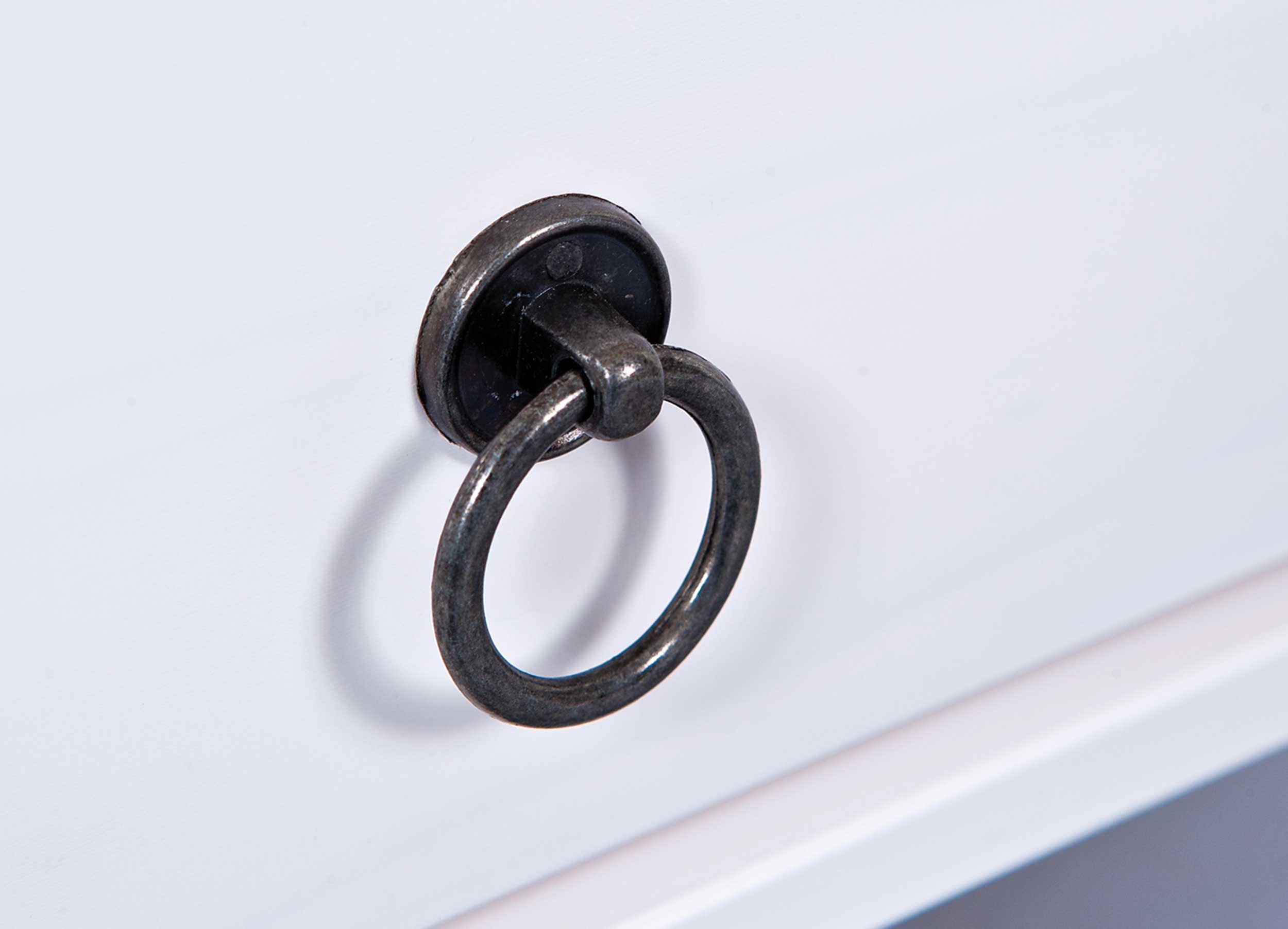 Table basse Provence 75x75 avec 1 tiroir pin massif - blanc - Image 6