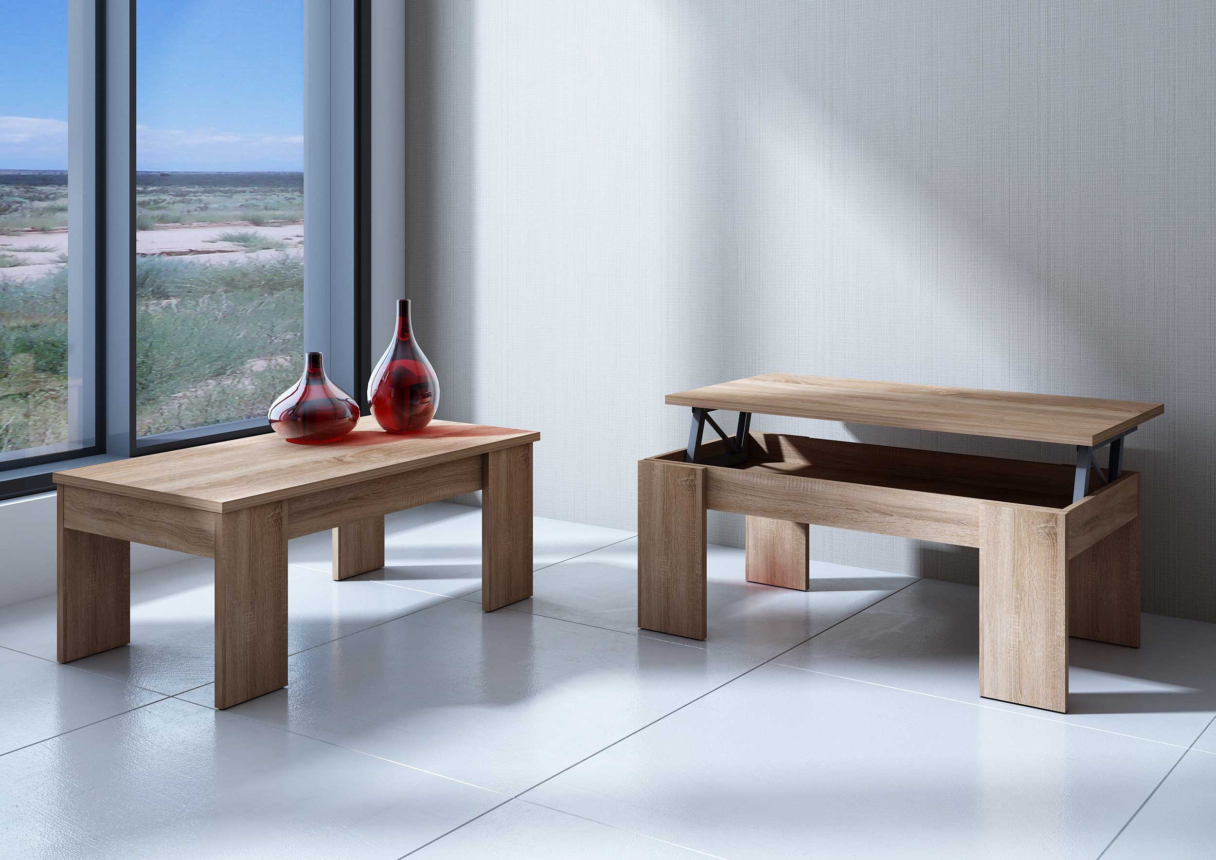 Table basse Ramos avec plateau relevable - chêne - Image 5