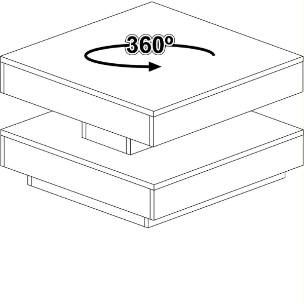 Table basse Soho 78x78 cm avec plateau extensible - beige/gris - Image 2