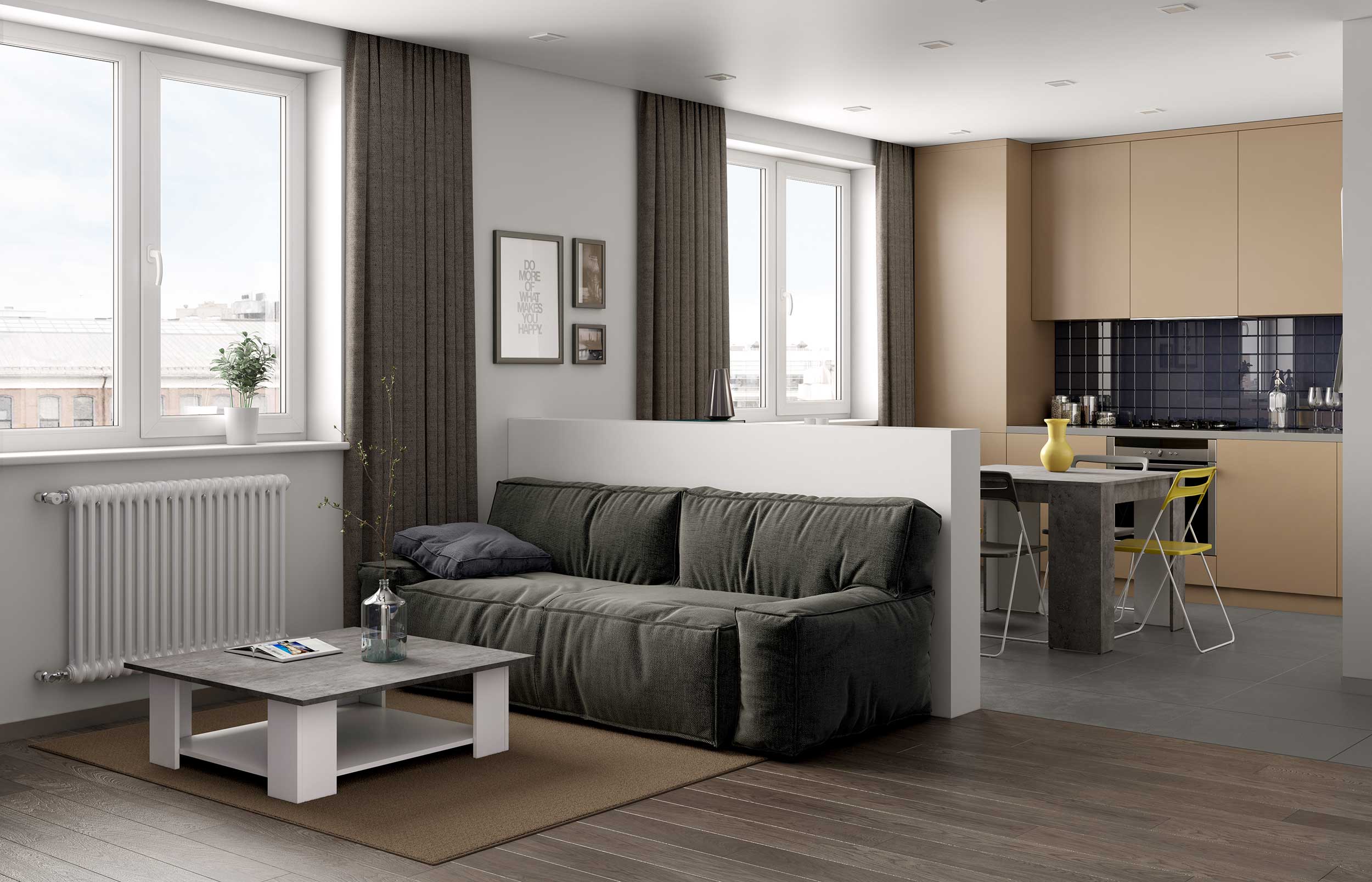 Table basse Square 67x67 - blanc/béton - Image 7