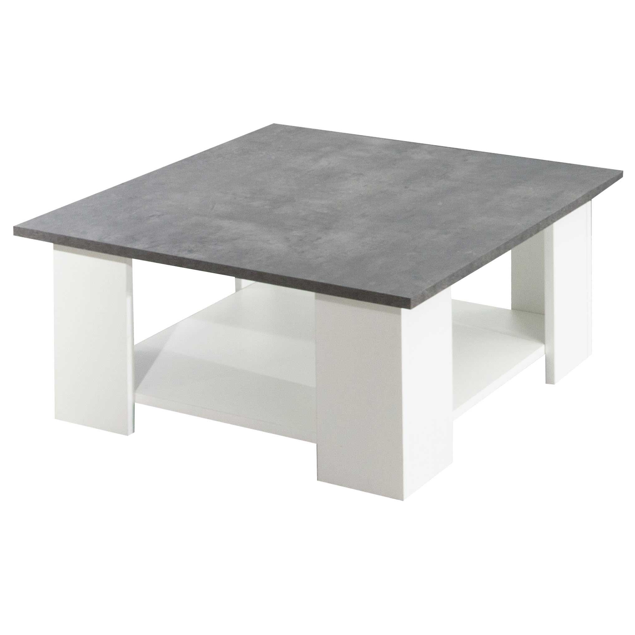 Table basse Square 67x67 - blanc/béton - Image 8