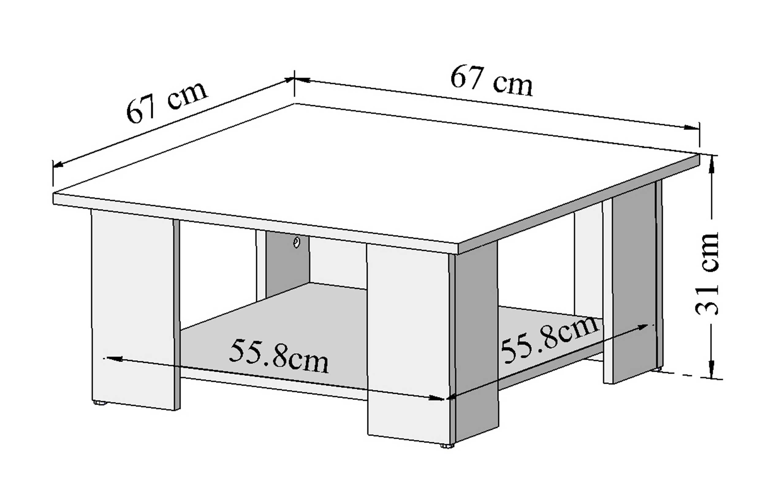 Table basse Square 67x67 - blanc - Image 2