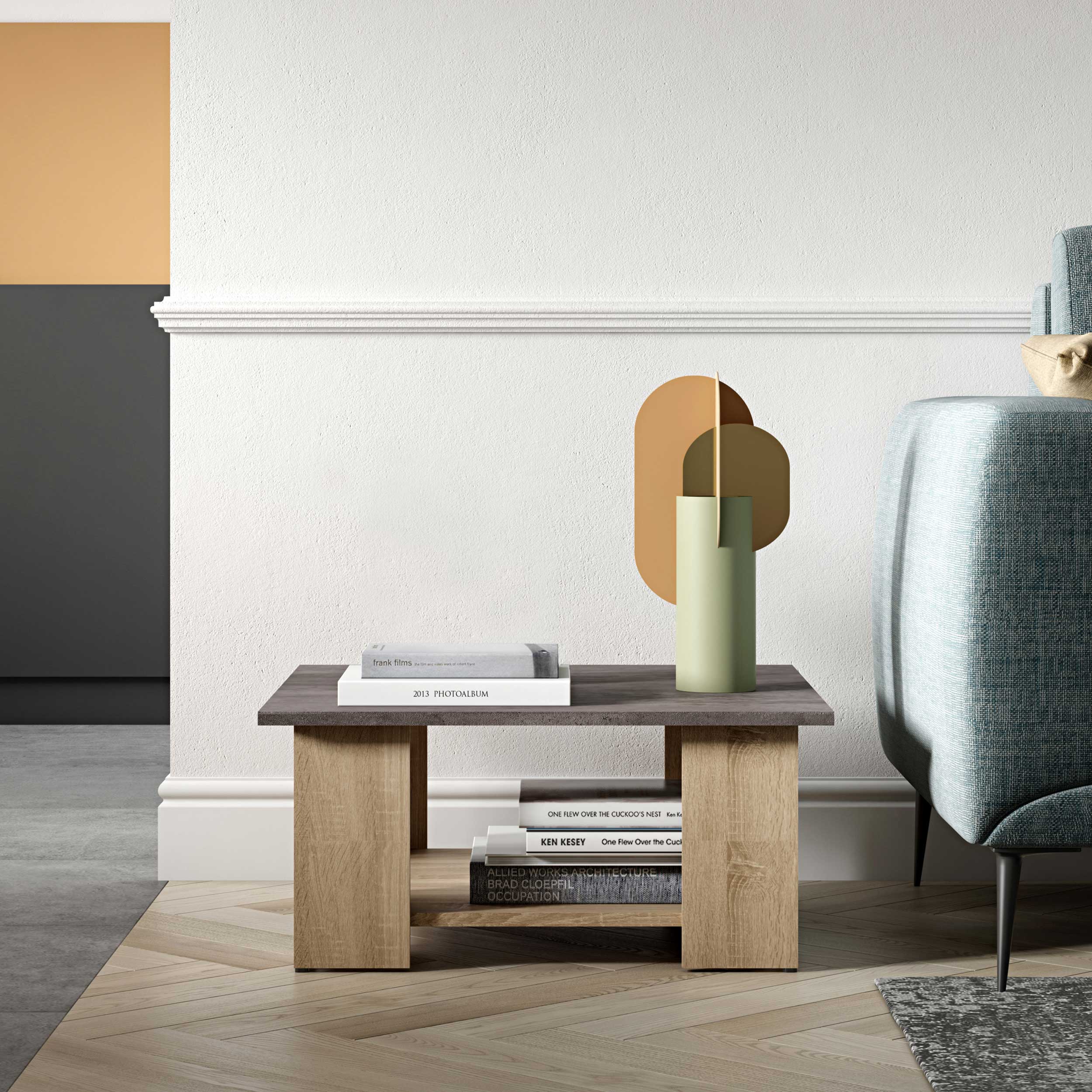 Table basse Square 67x67 - chêne/béton - Image 5