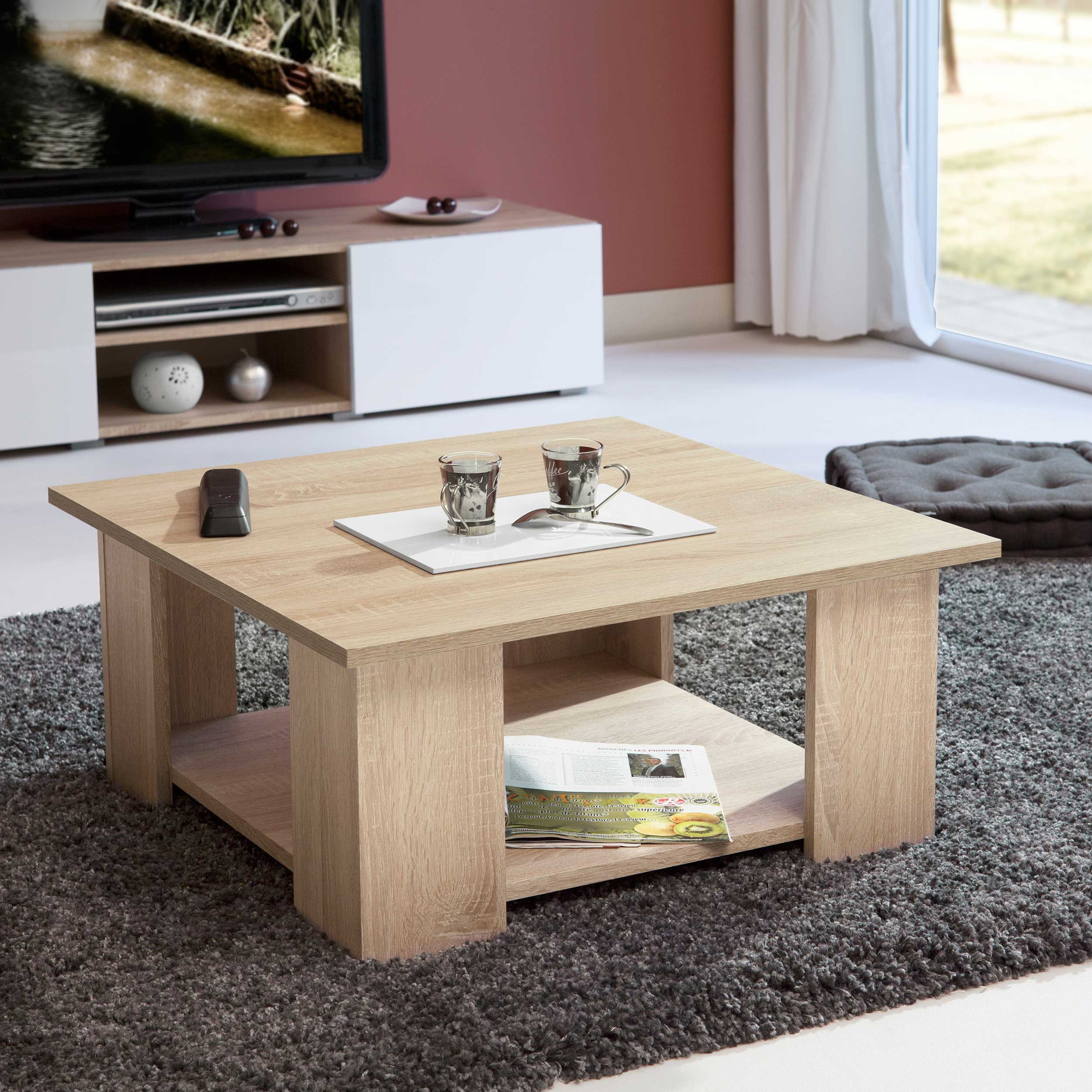 Table basse Square 67x67 - chêne - Image 5