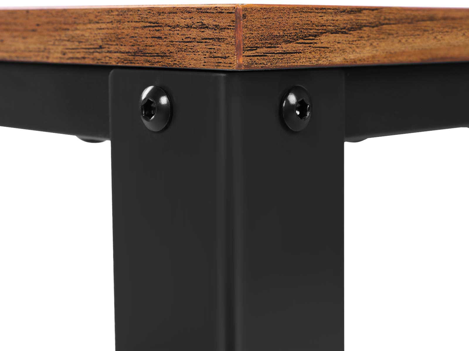Table d'appoint Bill 45x45 1 tablette - brun rustique/noir - Image 4