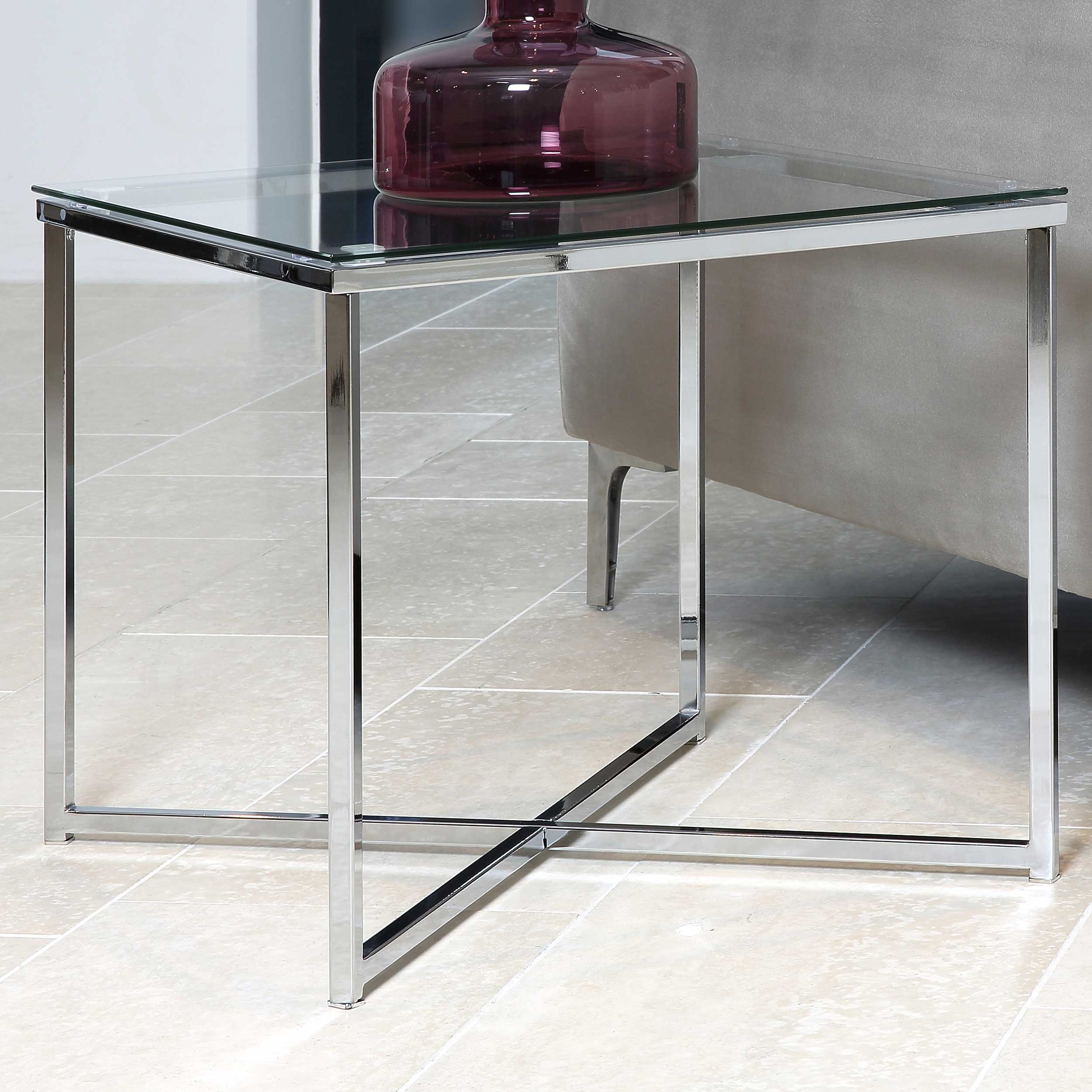 Table d'appoint Caitlynn 50x50cm - tableau transparant - Image 1