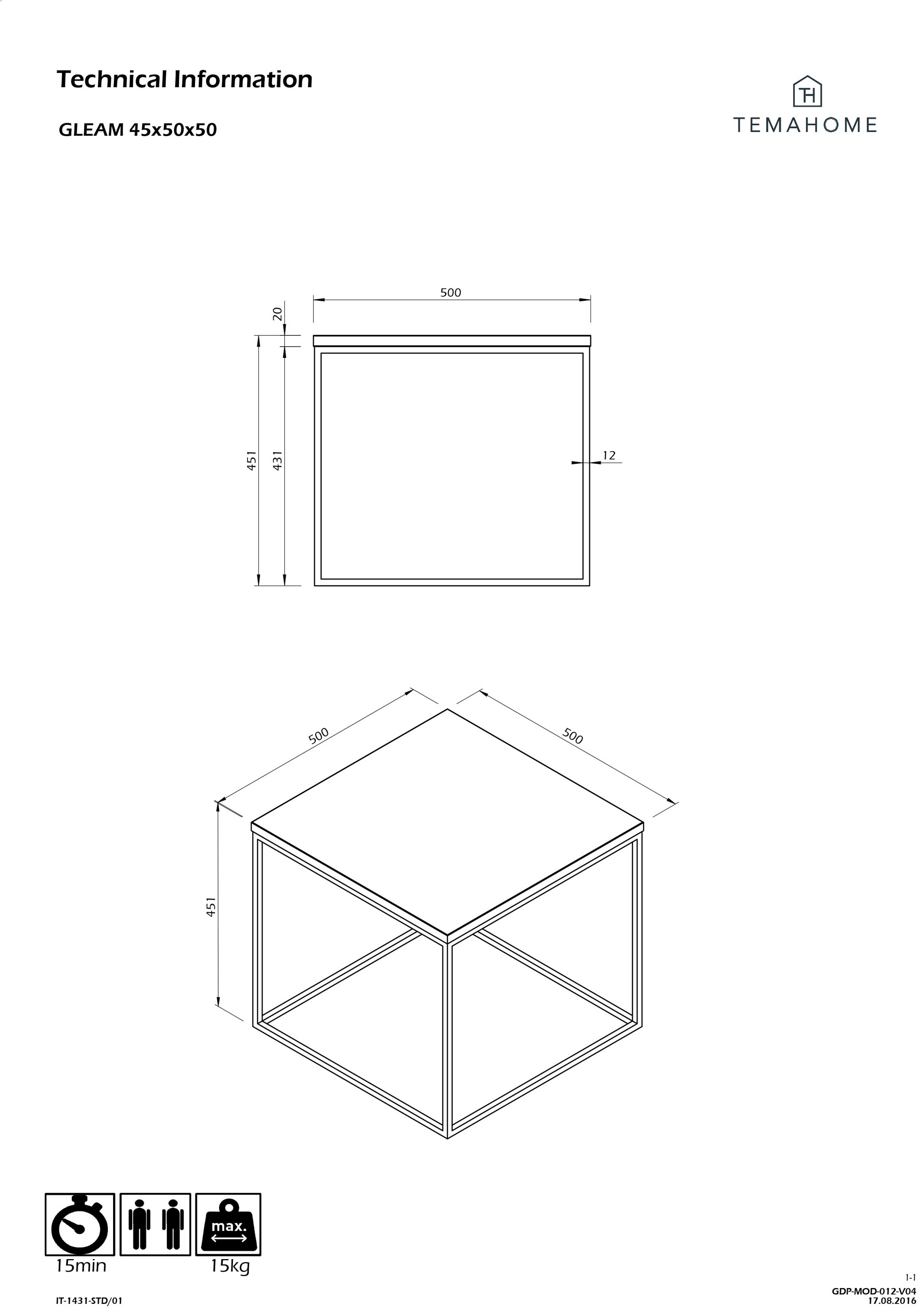Table d'appoint Gleam 50x50 - marbre blanc/chrome - Image 3