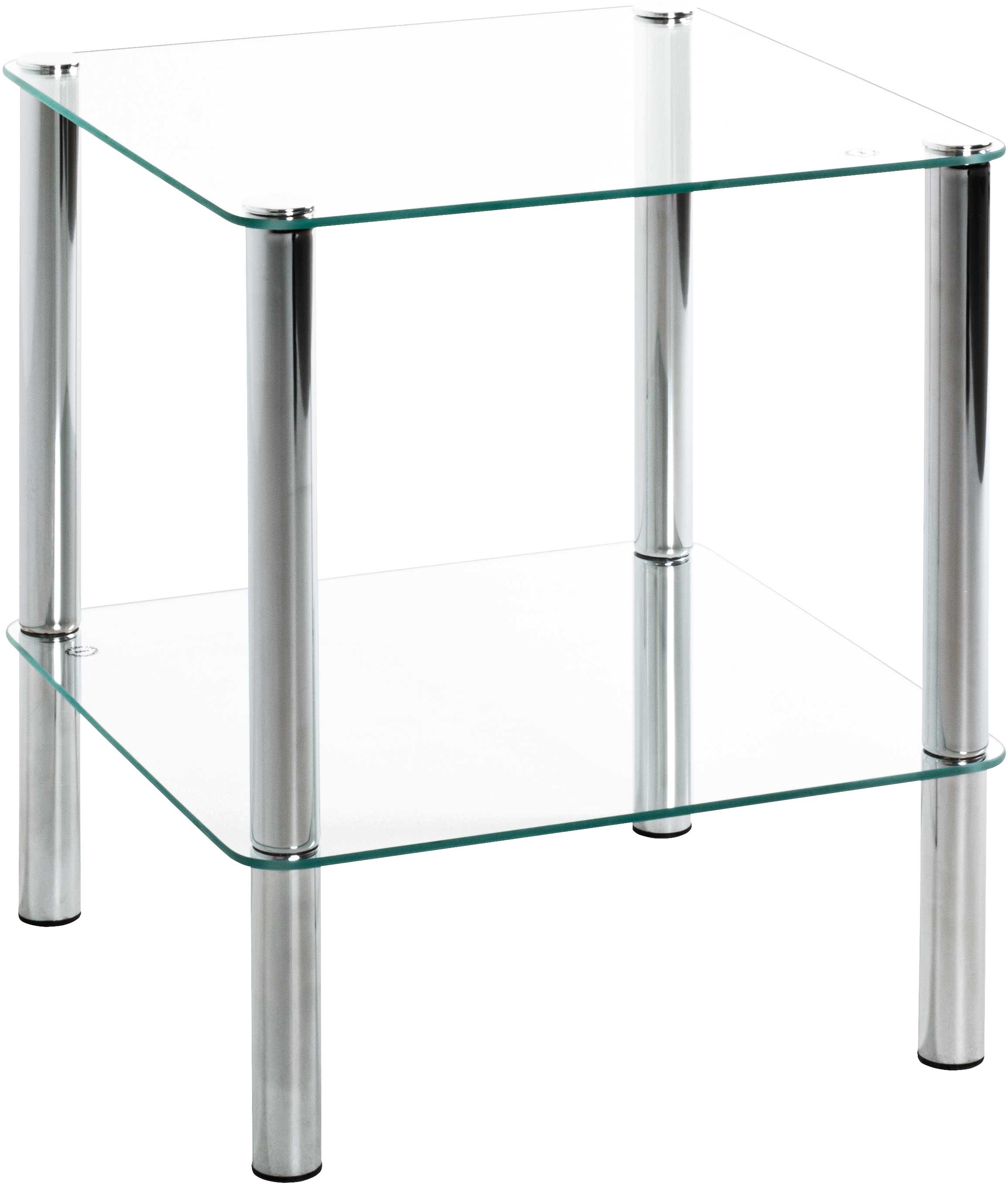 Table d'appoint Heiko 39x39cm - verre/chrome - Image 6