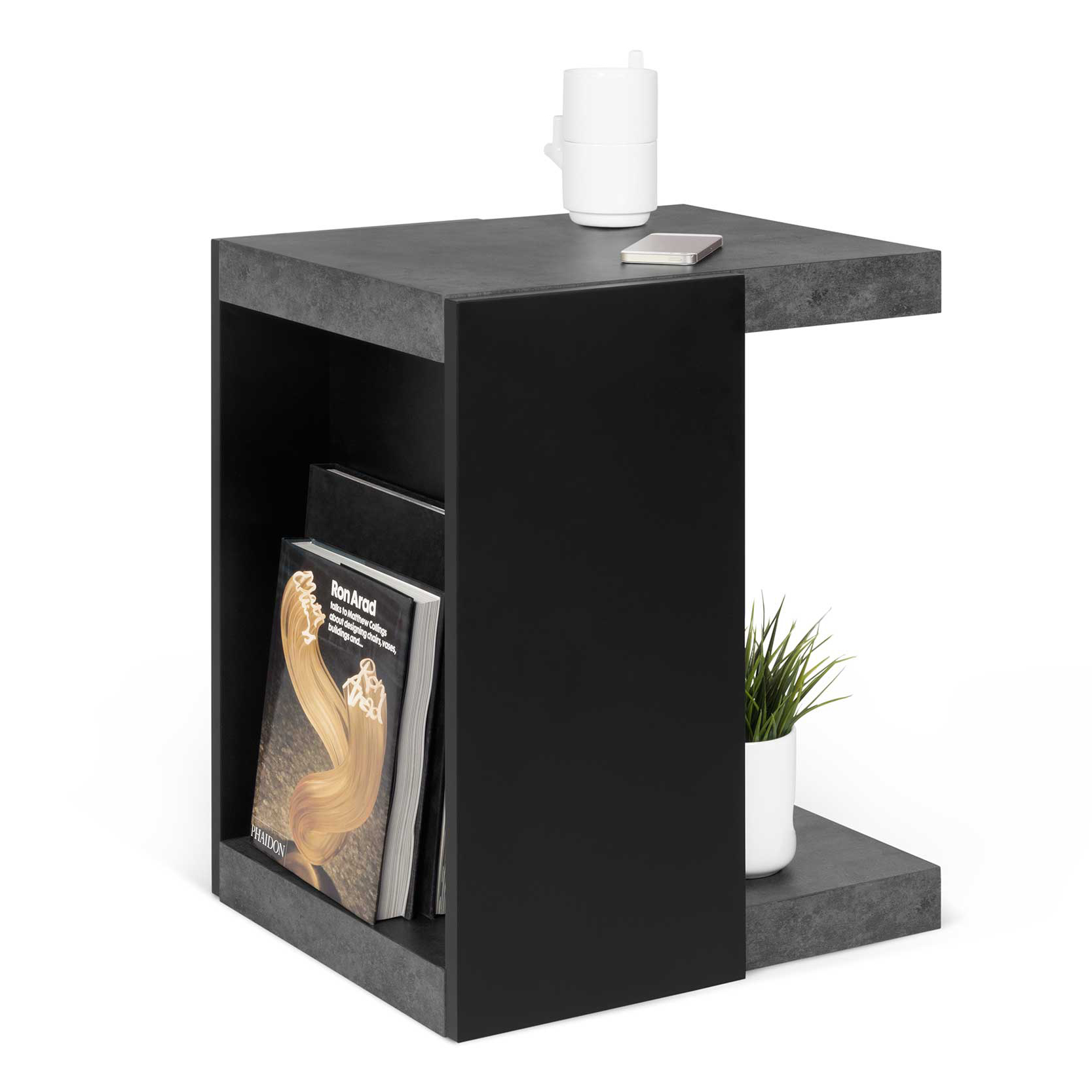 Table d'appoint Klaus industriel - noir/béton - Image 11