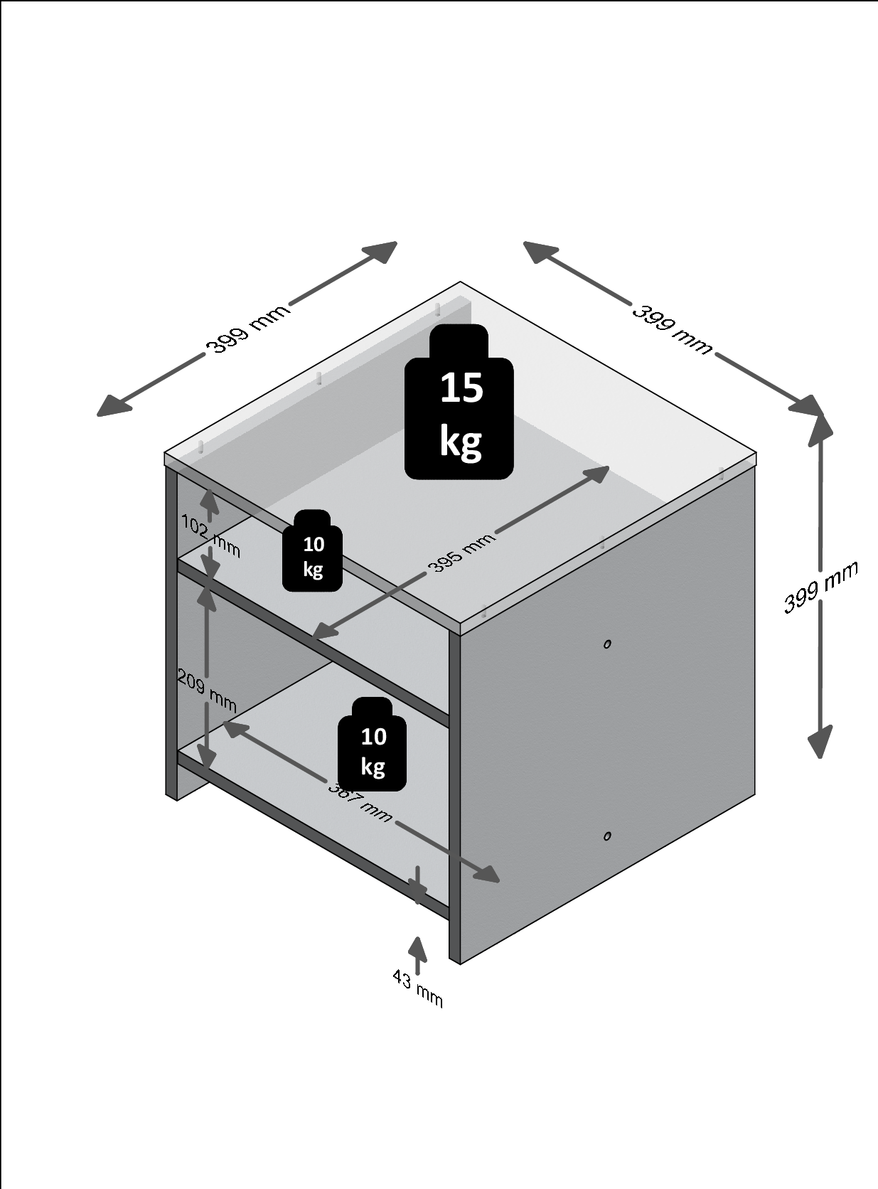Table d'appoint Linn - béton/blanc - Image 4