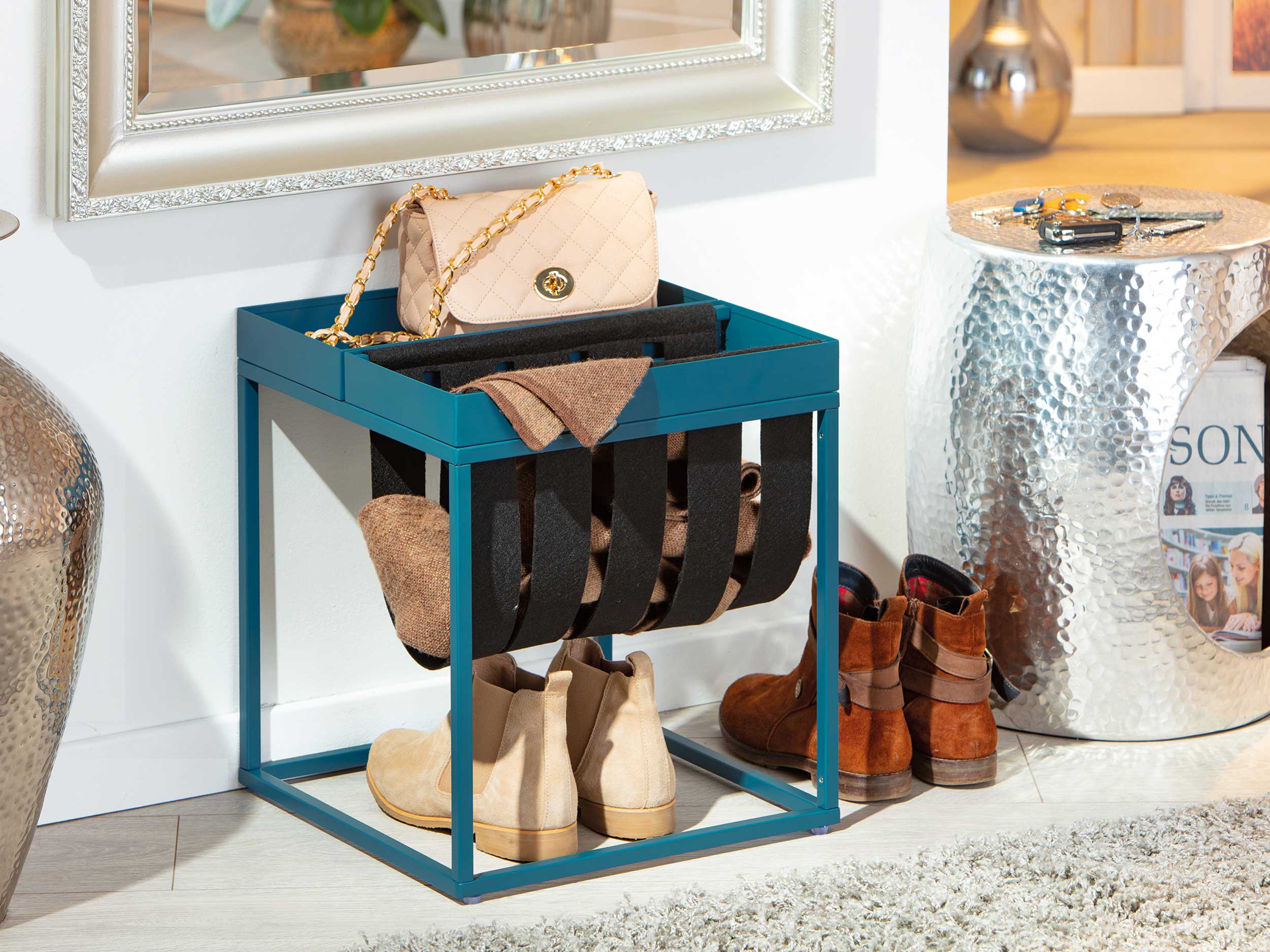 Table d'appoint Nubis 35x35 - bleu/noir - Image 3