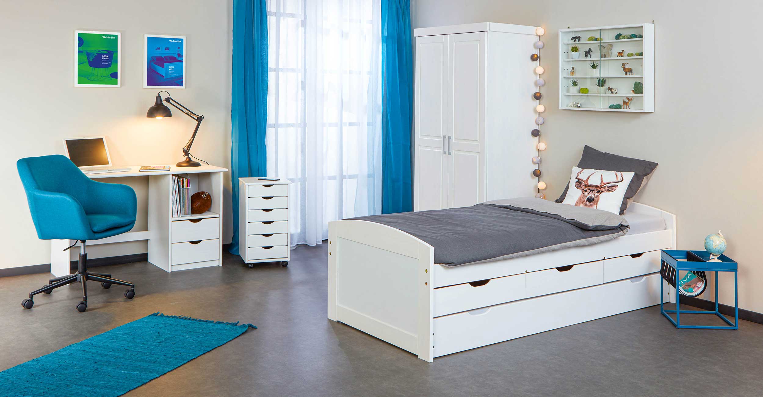 Table d'appoint Nubis 35x35 - bleu/noir - Image 4