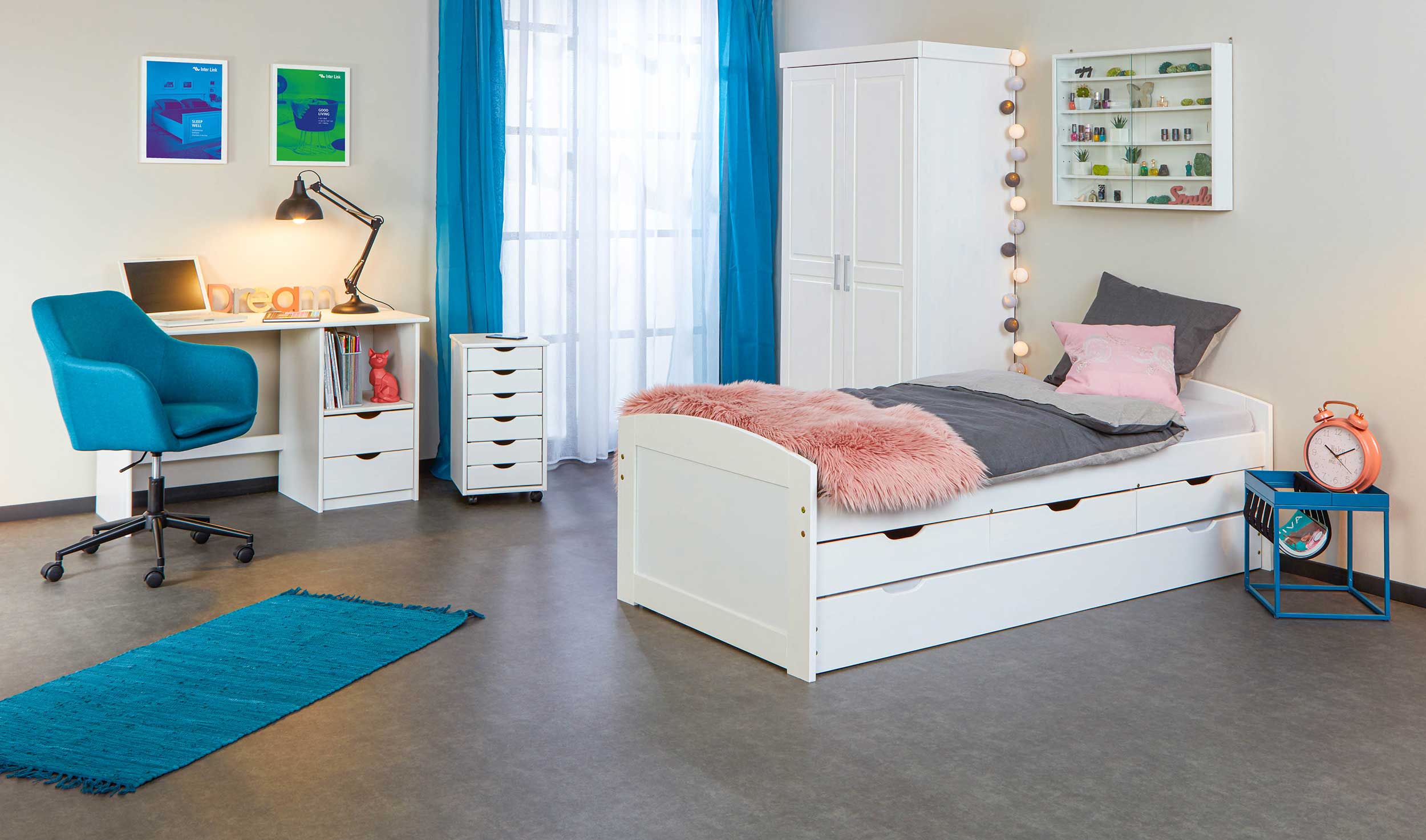 Table d'appoint Nubis 35x35 - bleu/noir - Image 5